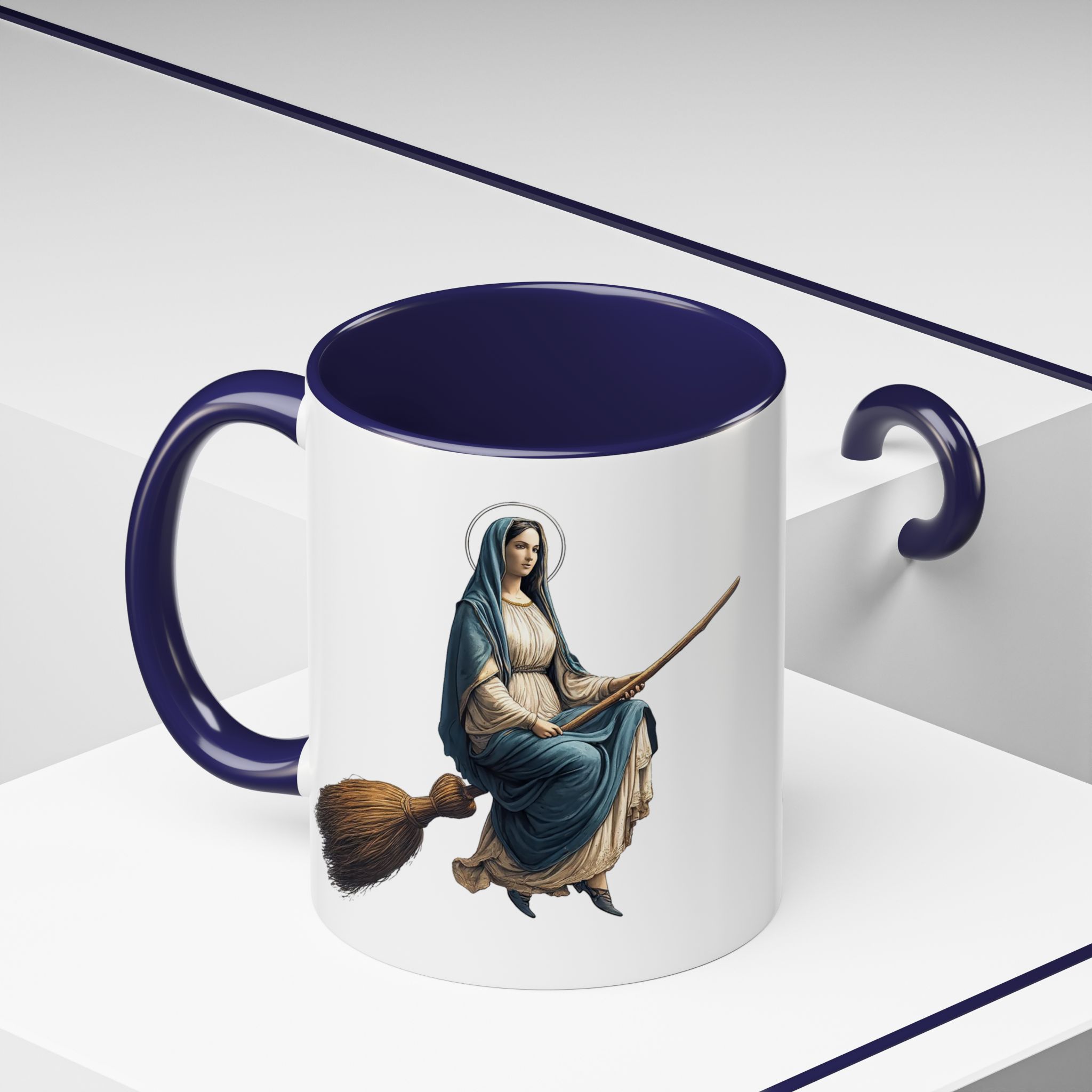 Funny Mug coffee lover gift for her Virgin Mary witch broom Sarcastic mug office accessory tea cup religious design unique - Image 12