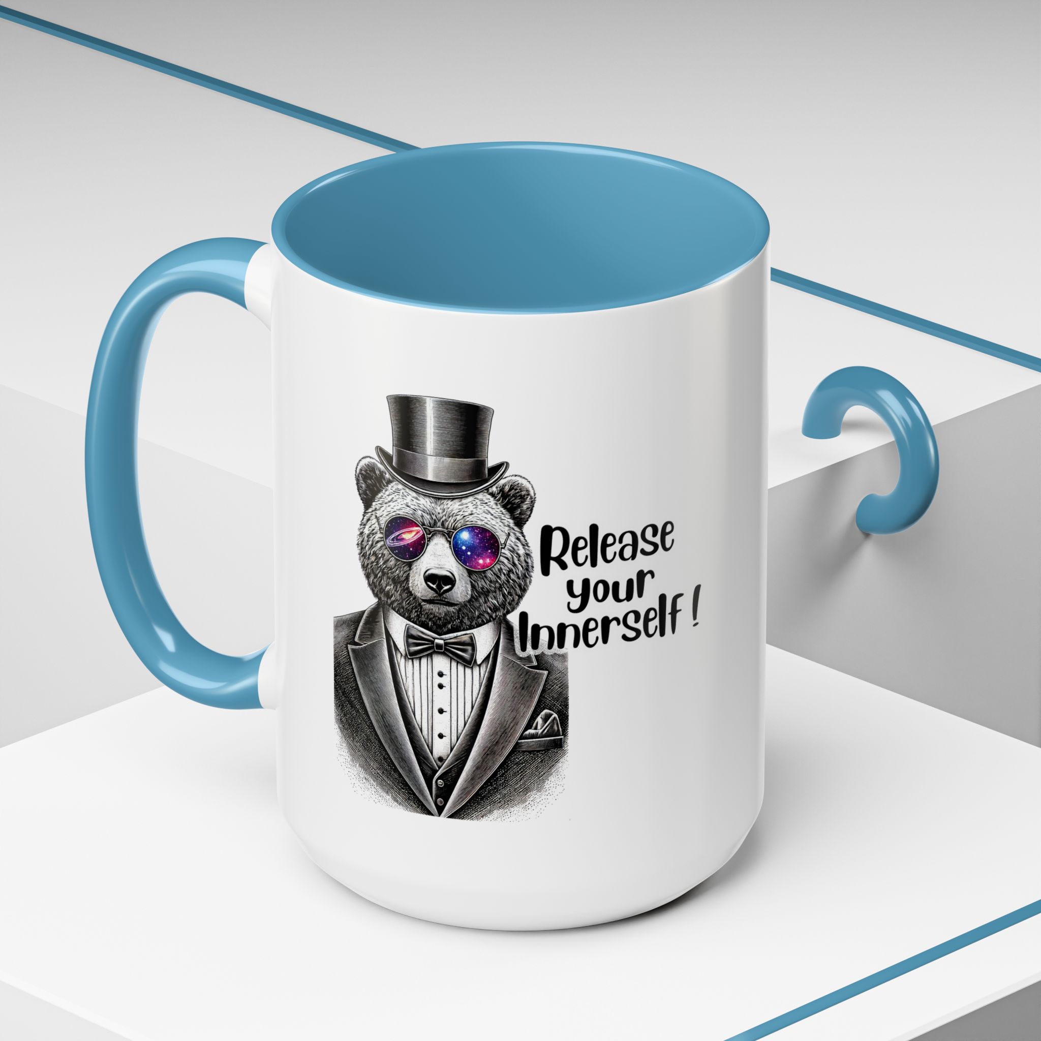 Funny mug boho motivational gift for her cute cup tea lover cool funny mug office accessory self confidence design bear - Image 40