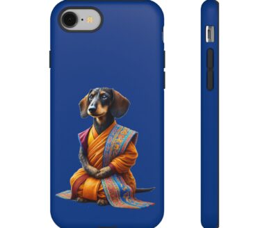 Dachshund Phone Case with Monastic Design