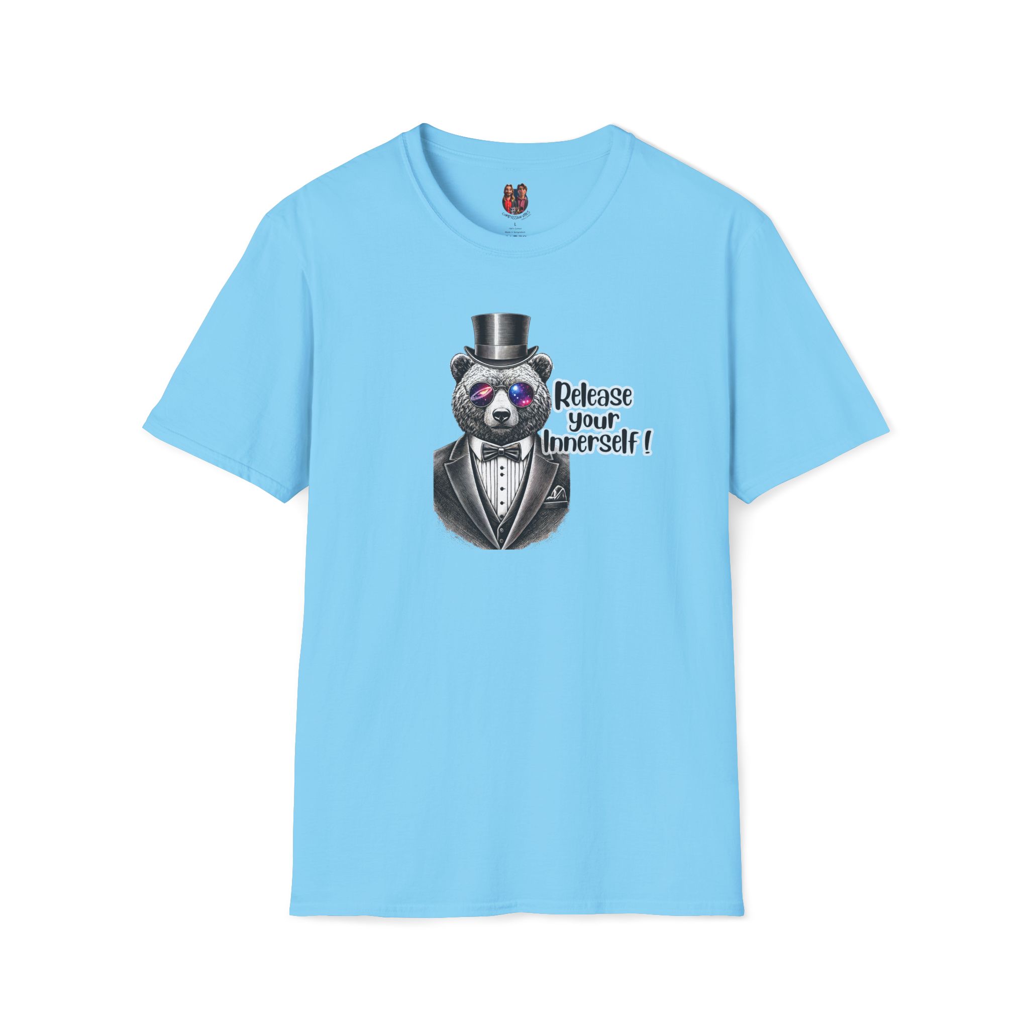 Vintage Tshirt Motivational Graphic tee Bear design funny clothing for self confidence boost - Image 20