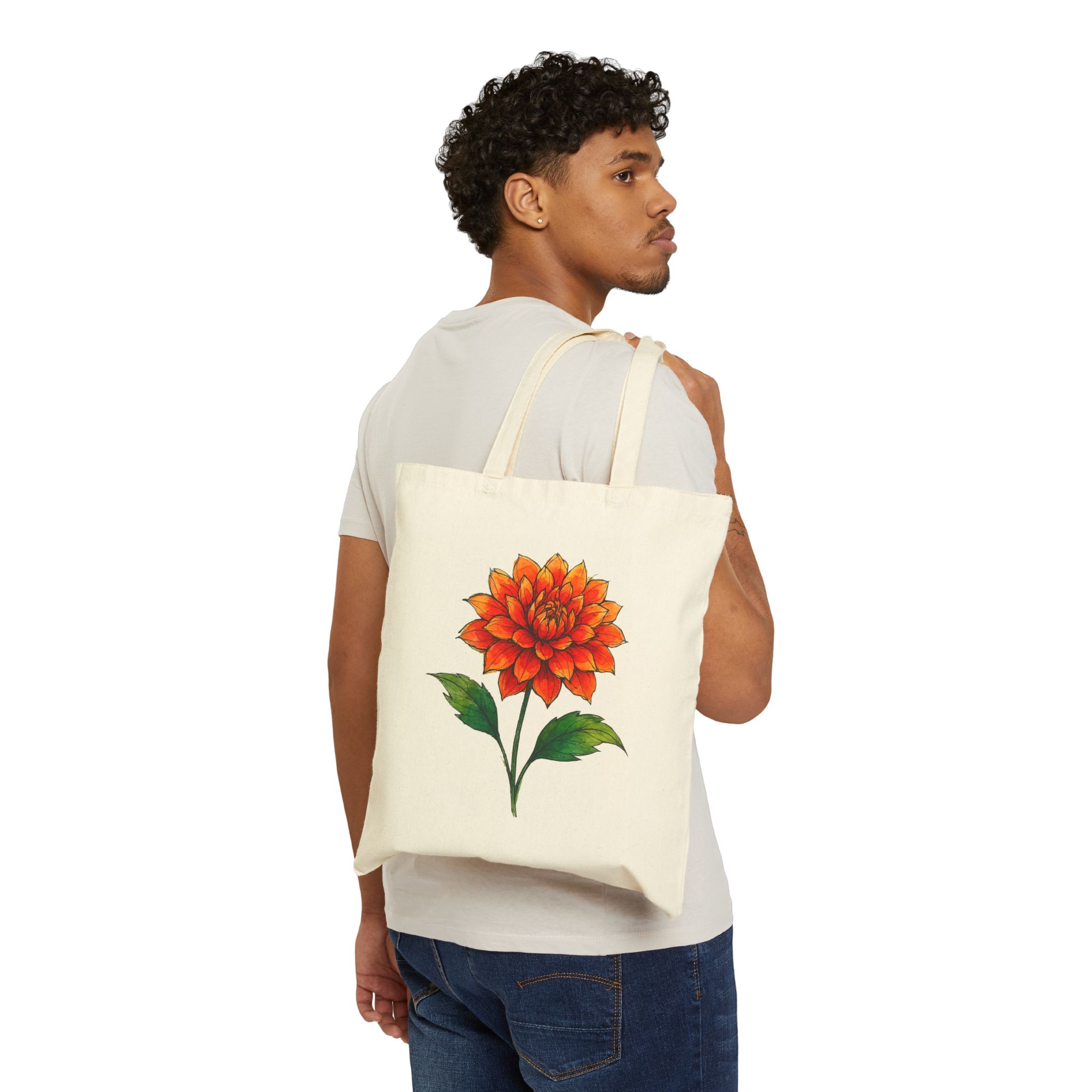 Wildflower canvas tote bag vintage flowers cute tote bag flowers shoulder bag gift for her tropical plant purse - Image 2