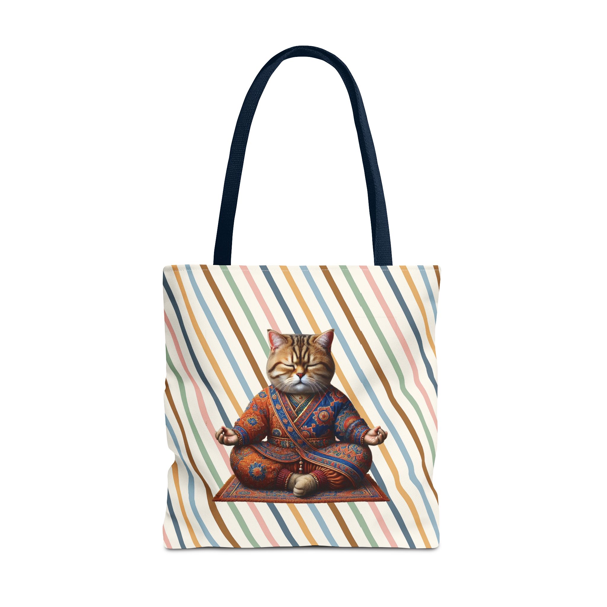 Canvas Tote bag Cat meditation handbag yoga bag vintage buddha mindfulness purse - Image 29