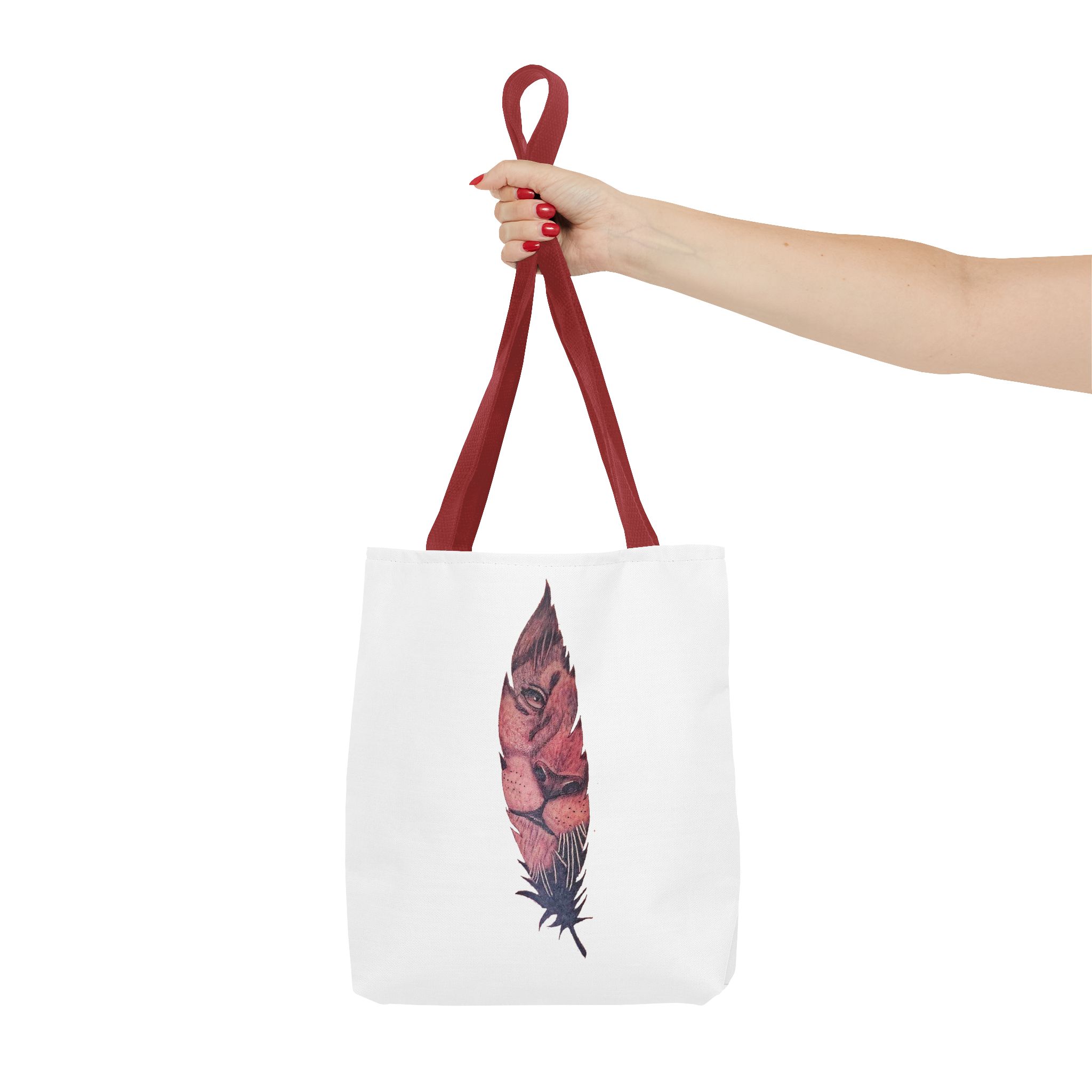 Canvas tote Surrealist Feather cute tote bag Art for the Bold Exclusive Dreamlike Drawing on Premium shoulder bag Lion – Image 8