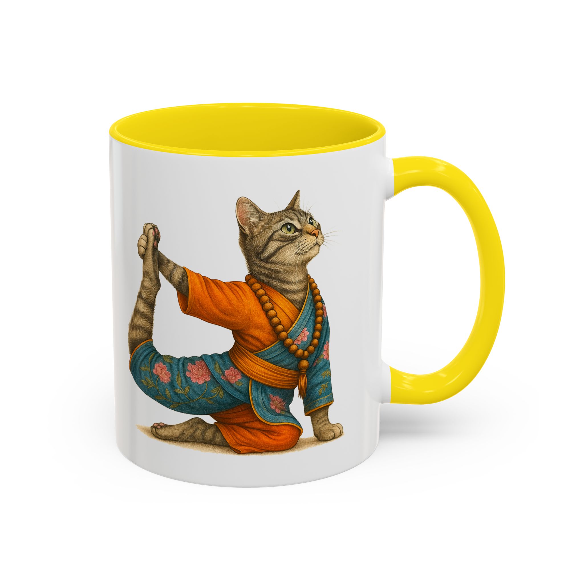 Tea mug Cat lover coffee cup cool gift for her office Mug yoga accessory kitten meditation pet mindfulness print - Image 49
