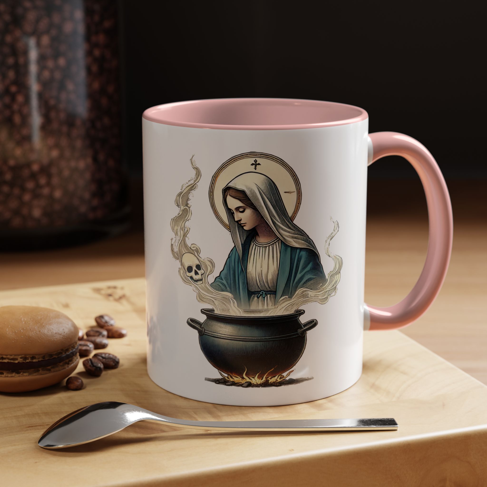 Coffee Mug funny virgin mary design sarcastic mug boho gift for her unique cup tea accessory cool design religious joke - Image 15