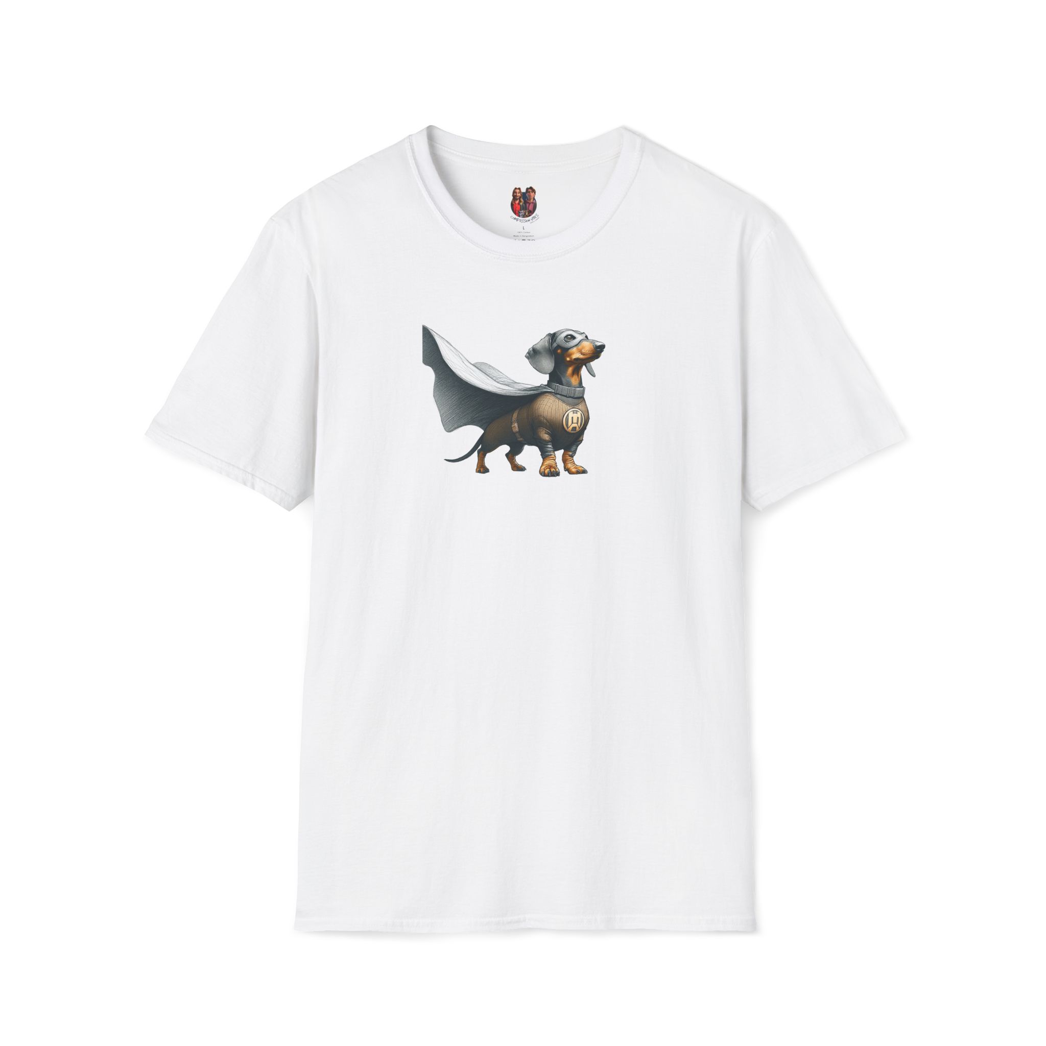 Super Dog Tee Shirt - Hero Dachshund Illustration - Comic Style Dog Graphic Tee - Image 4