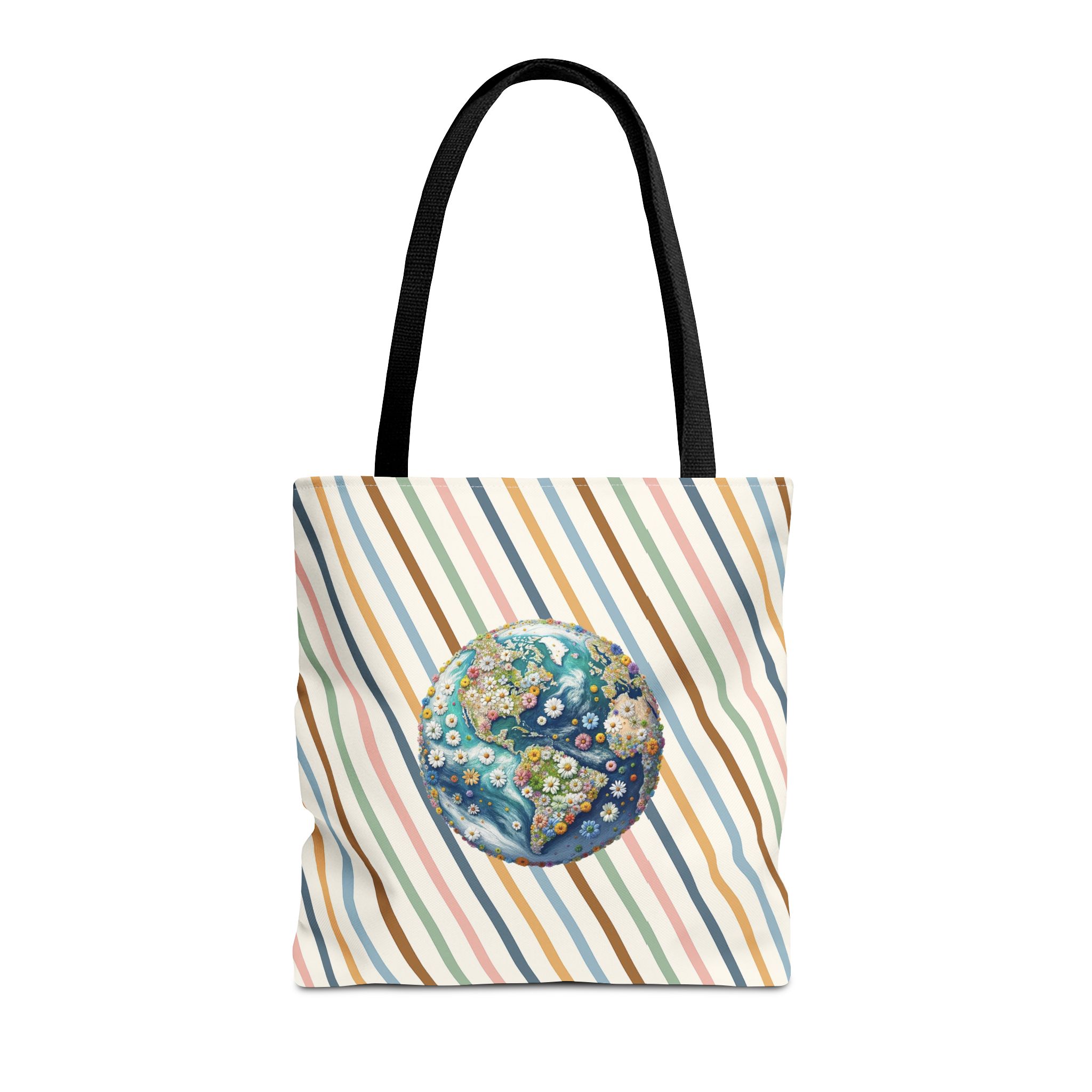 Floral Planet canvas tote bag ecology cute tote bag vintage bag perfect for nature lovers and shoulder bag gift for her - Image 5