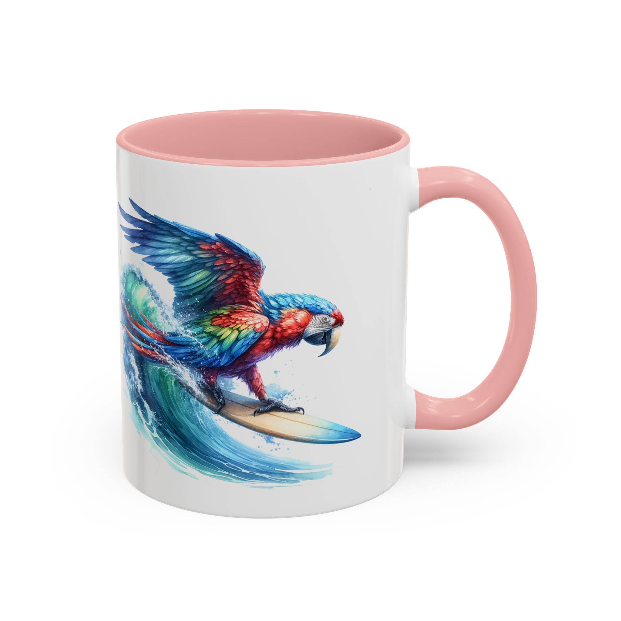 Coffee mug surf gift for her Parrot surf lover tea cup boho Mug office unique accessory nature design – Image 7
