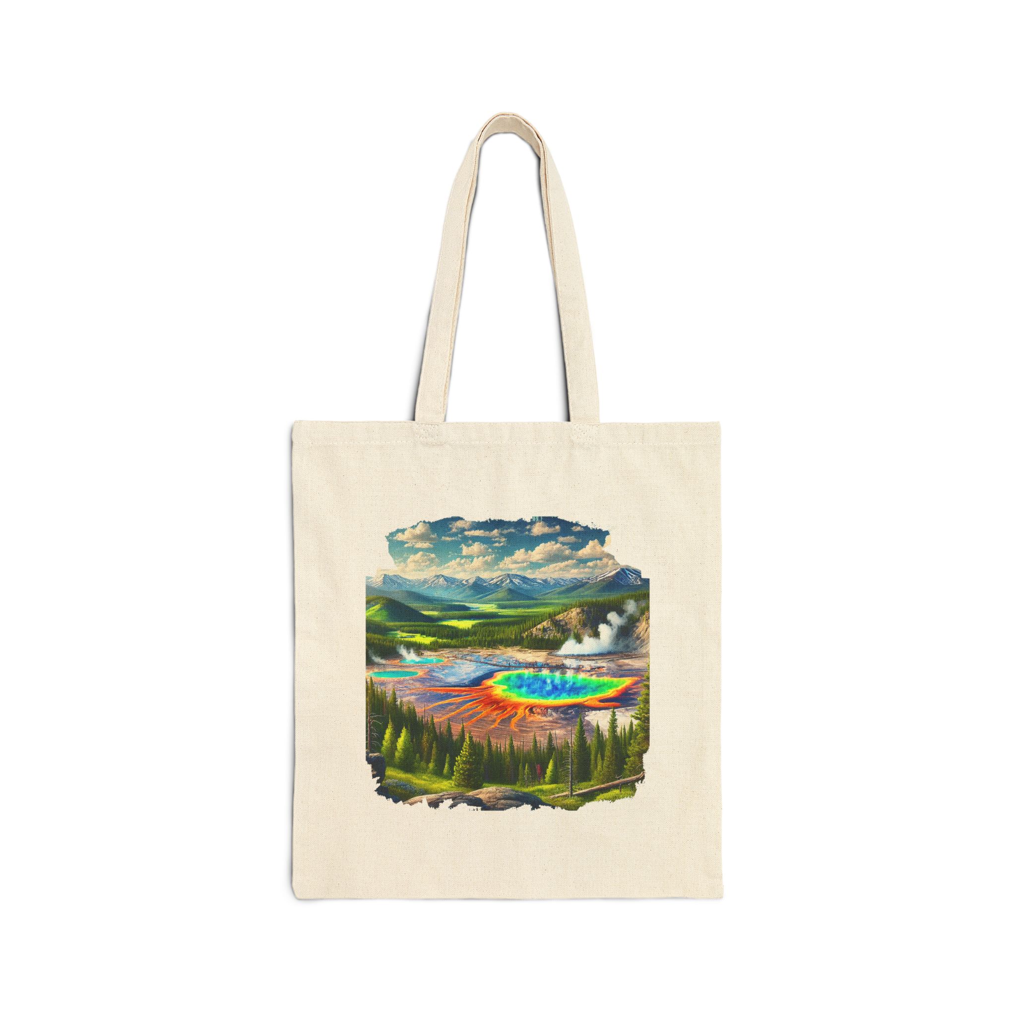 Vintage tote Bag landscape yellow stone Canvas Tote bag nature USA clothing gift purse unique Handbag