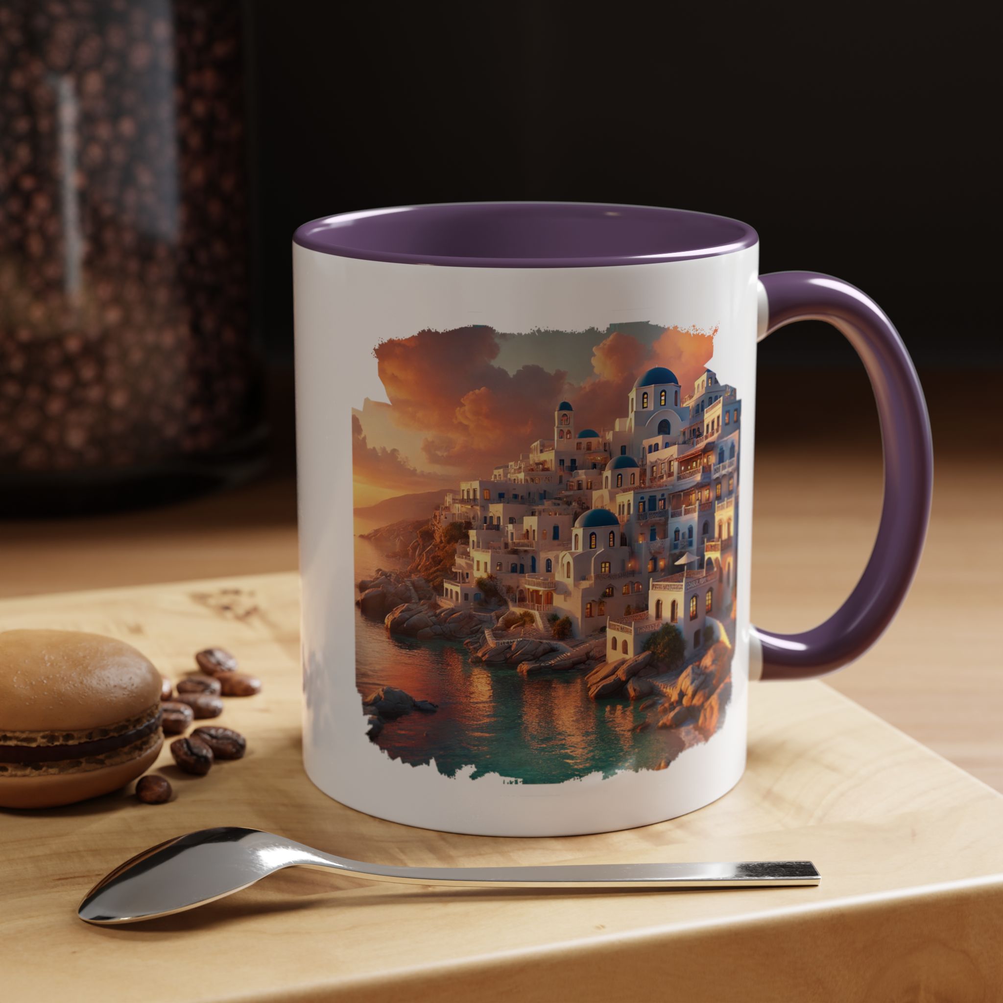 Office mug landscape Santorini caldera office mug nature print greece boho gift coffee cup tea accessory unique - Image 3