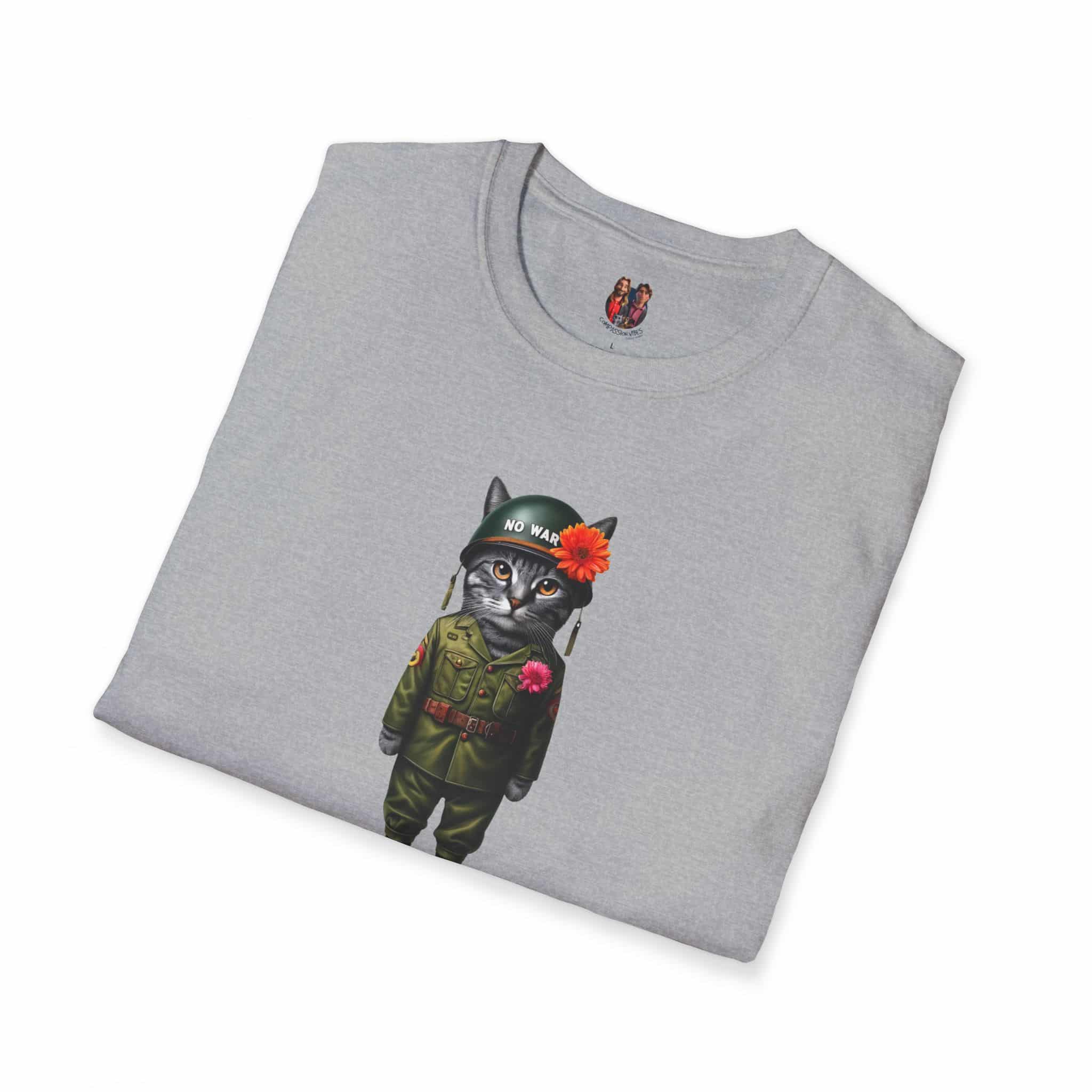 Funny tshirt Cat graphic tee peace & love comfy clothing for peace pet lovers outfit - Image 7