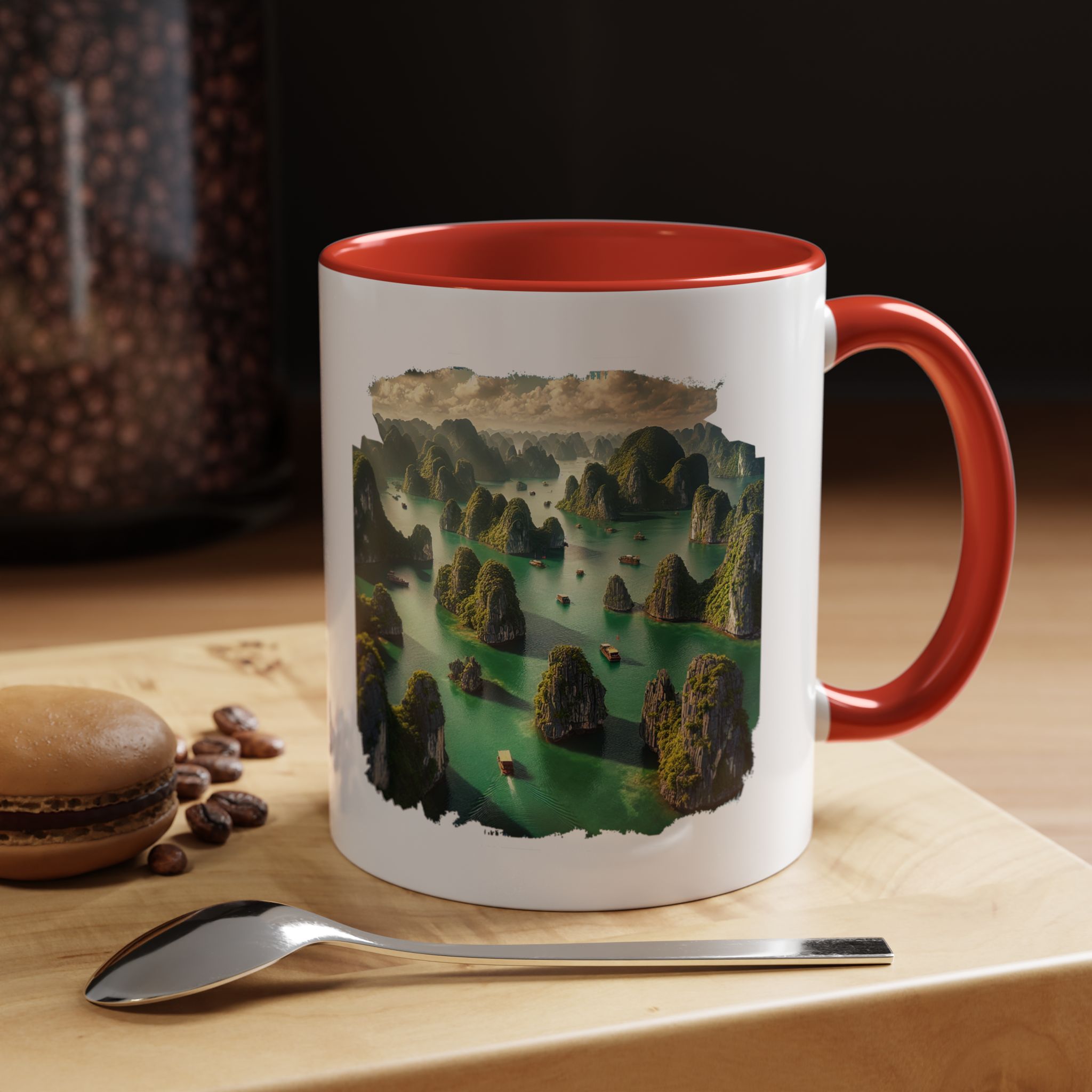 Boho mug landscape vietnam boho office mug ha long bay print nature cool gift coffee lover tea accessory unique cup – Image 19