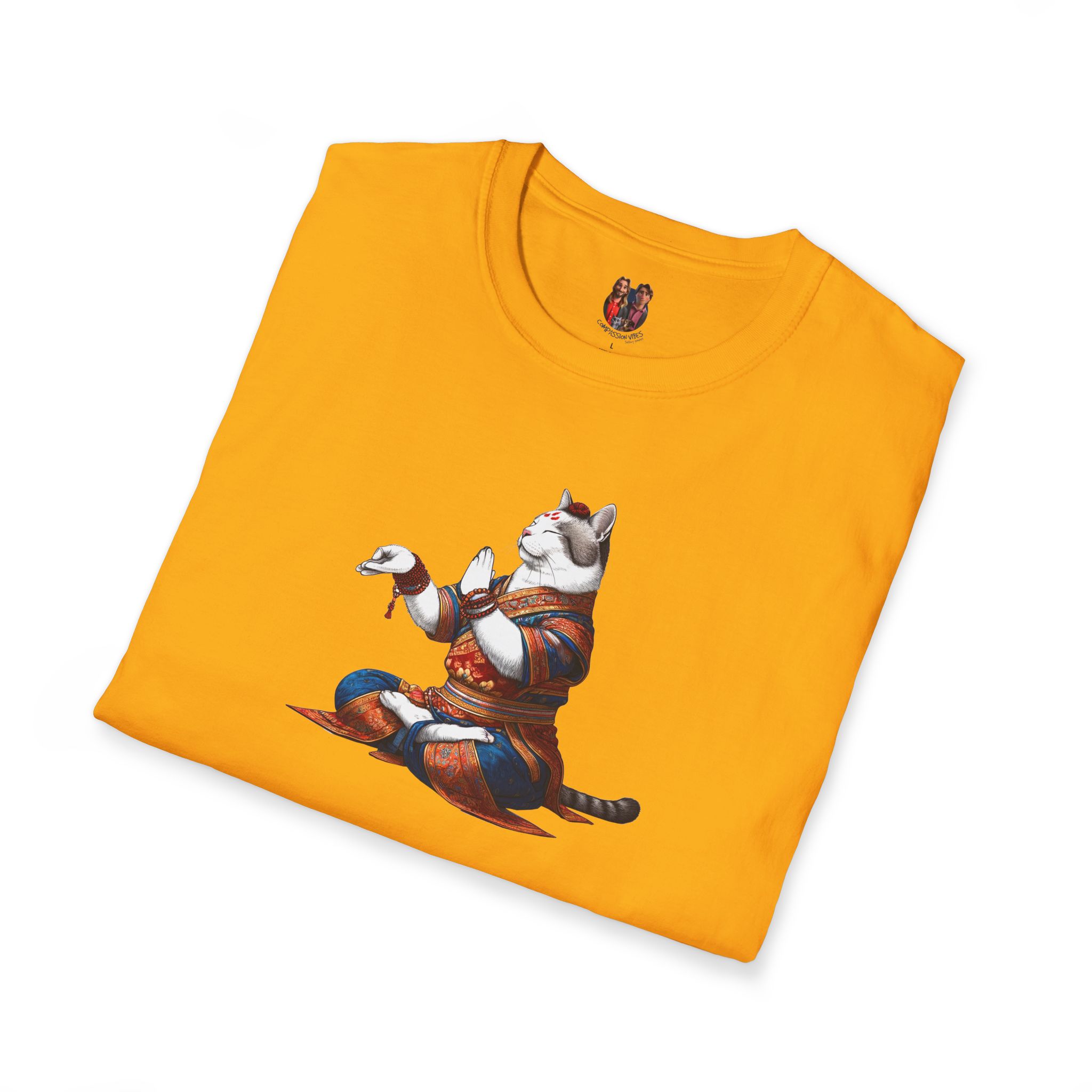 Funny tshirt Cat graphic Tee yoga cat vintage clothing meditation buddha mindfulness outfit - Image 11