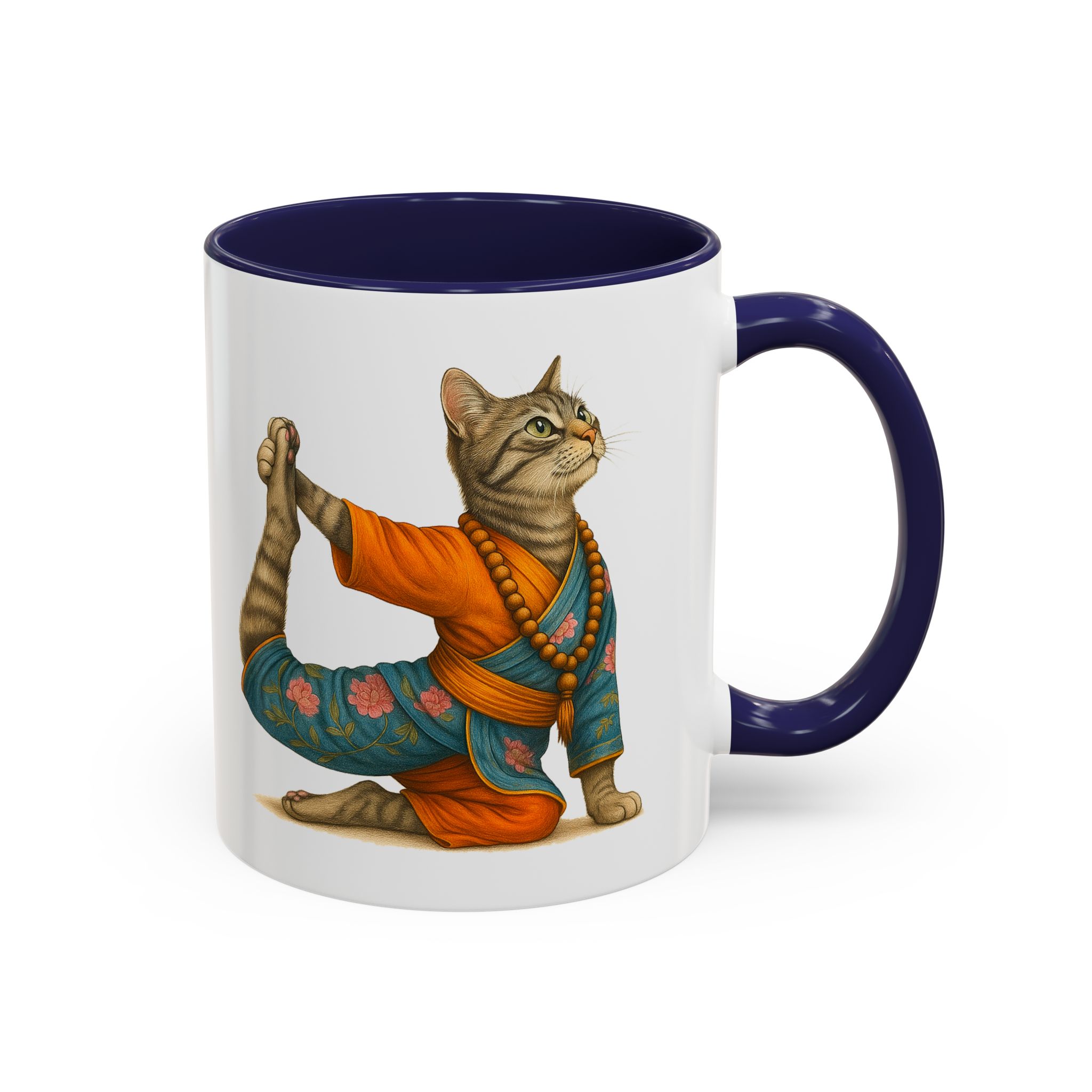 Tea mug Cat lover coffee cup cool gift for her office Mug yoga accessory kitten meditation pet mindfulness print - Image 5
