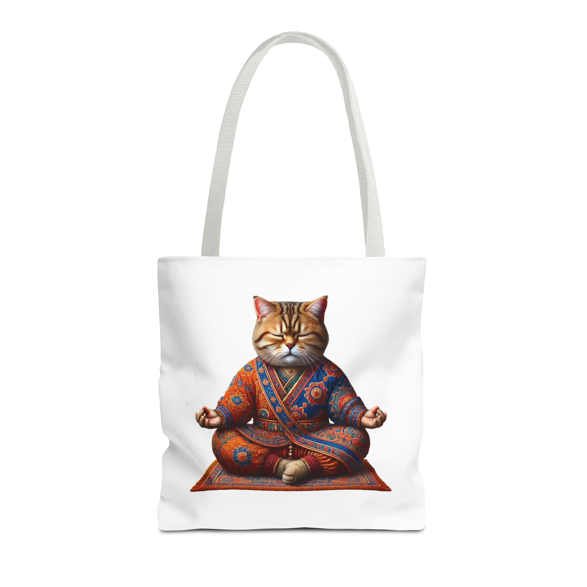 Canvas Tote bag Cat meditation handbag yoga bag vintage buddha mindfulness purse – Image 15