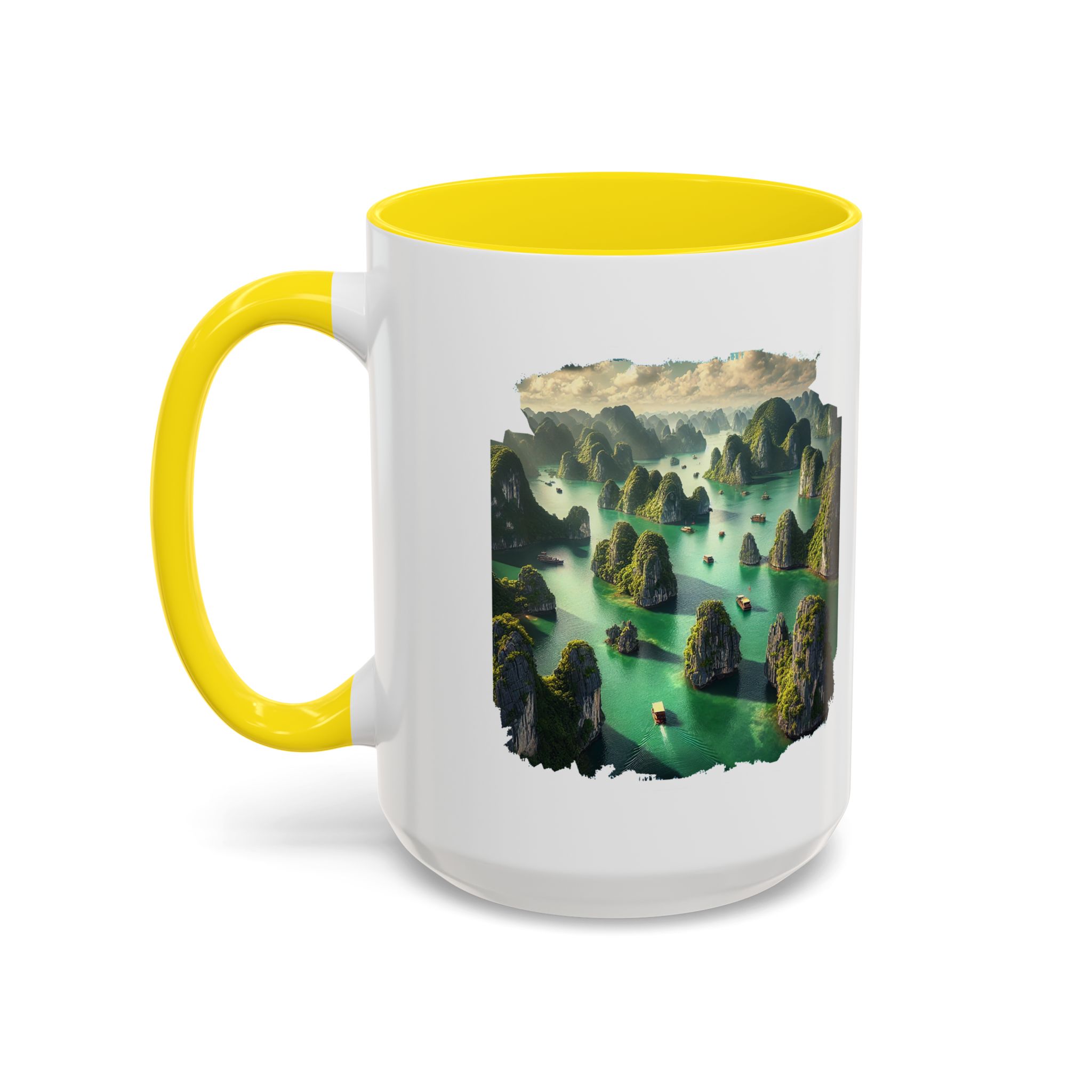 Boho mug landscape vietnam boho office mug ha long bay print nature cool gift coffee lover tea accessory unique cup – Image 62