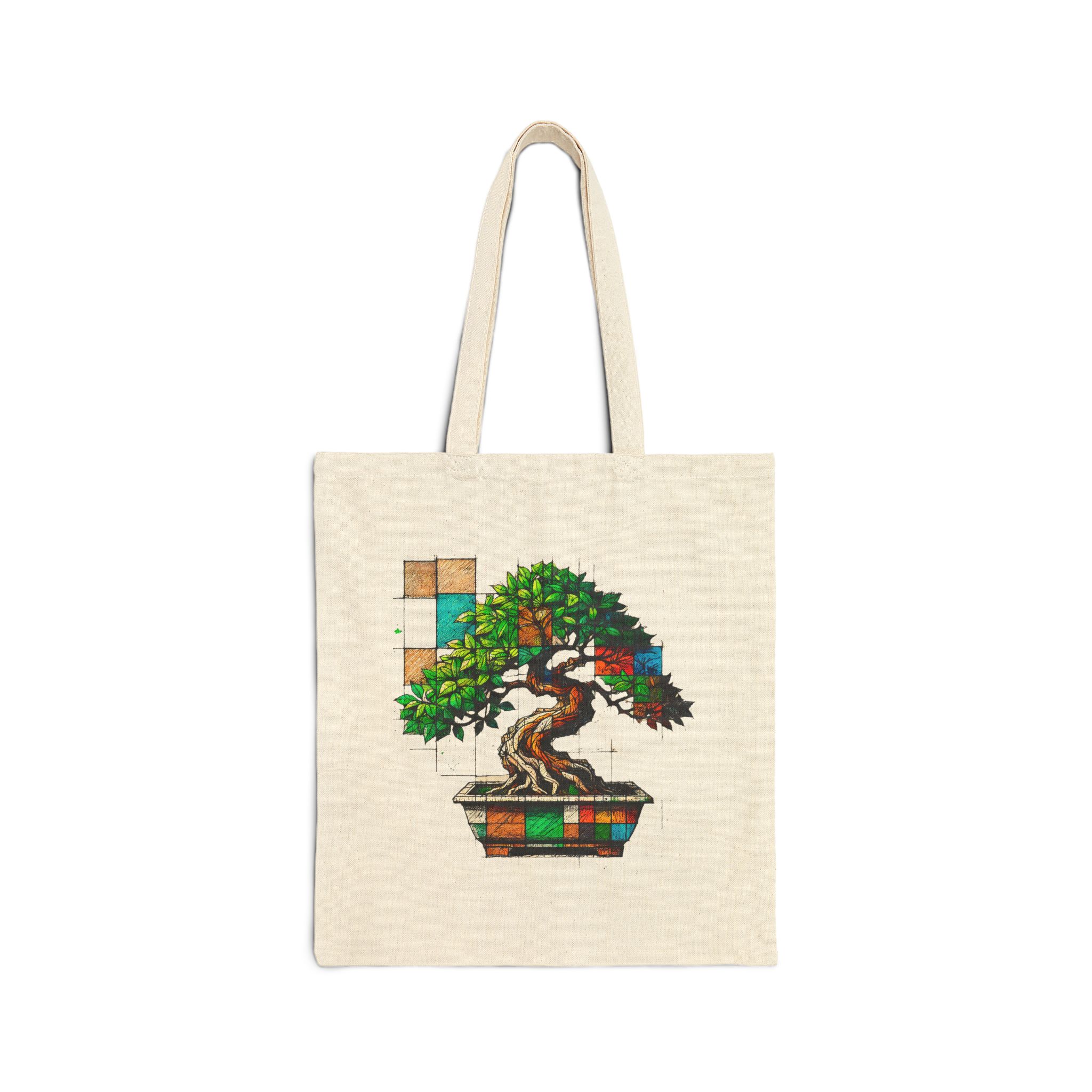 Bonsai tote bag zen nature style comfortable to carry and visually unique