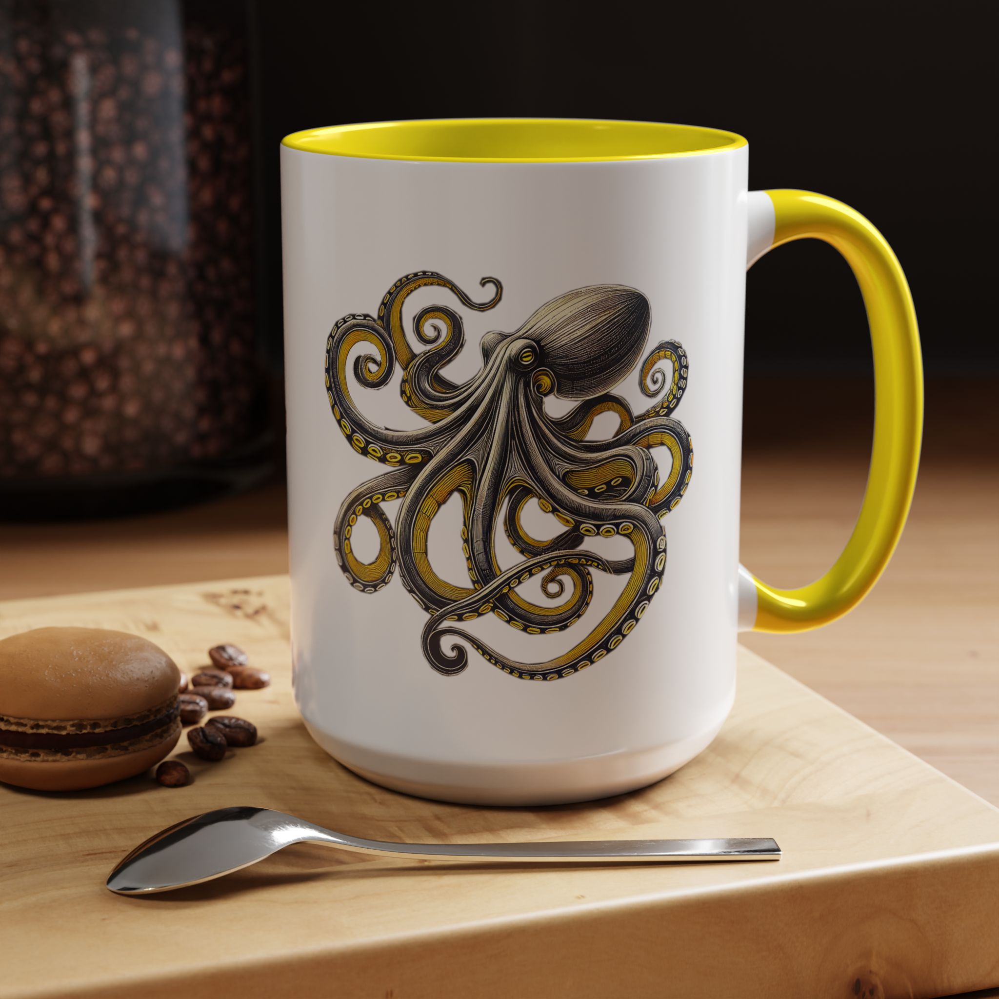 Coffee mug octopus calligraphy gift for her tea cup japan lover unique mug office accessory boho design – Image 63