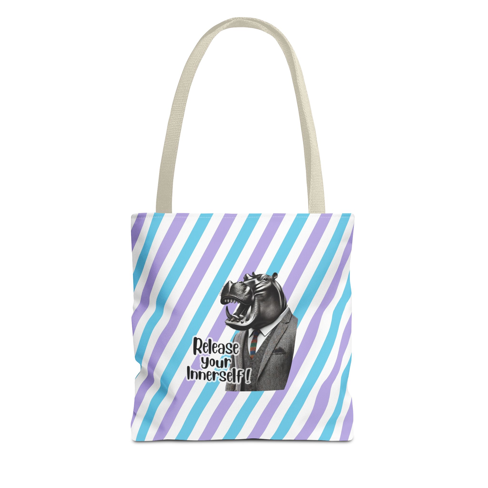 Canvas tote bag motivational vintage bag hippopotamus design funny tote bag for self confidence cute tote bag - Image 19