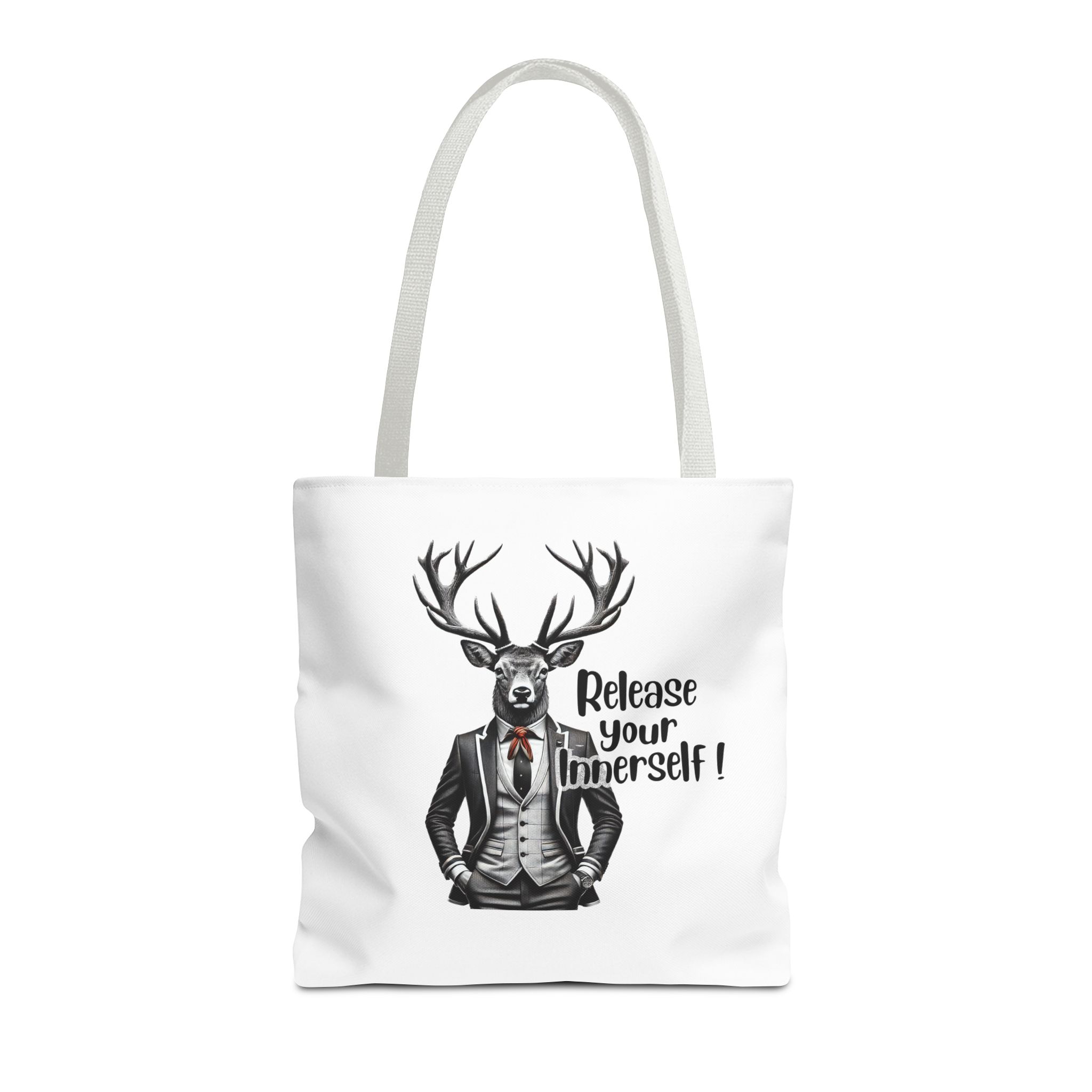 Canvas tote bag Motivational funny tote bag cool vintage bag deer design cute tote bag for self confidence shoulder bag – Image 15