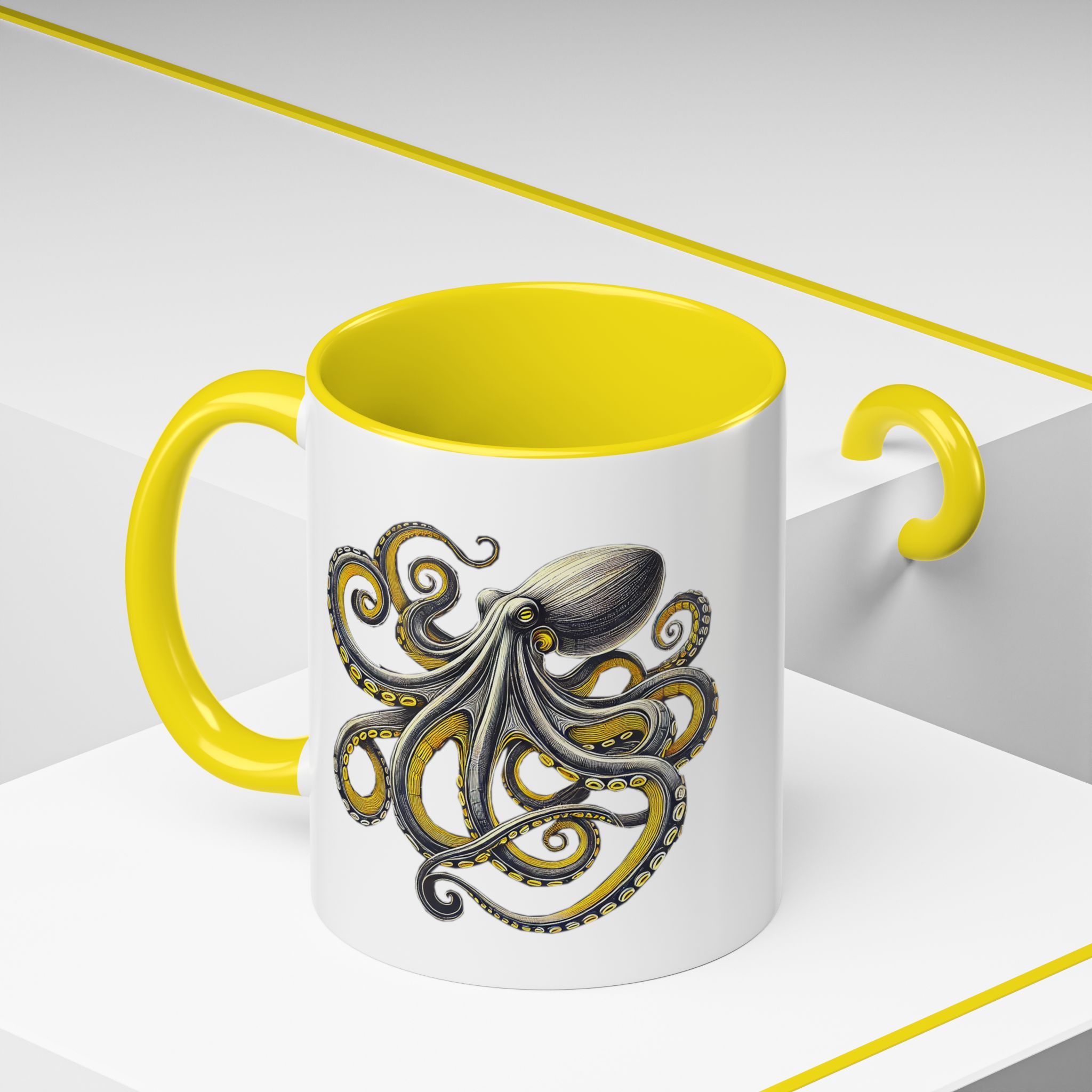 Coffee mug octopus calligraphy gift for her tea cup japan lover unique mug office accessory boho design – Image 52