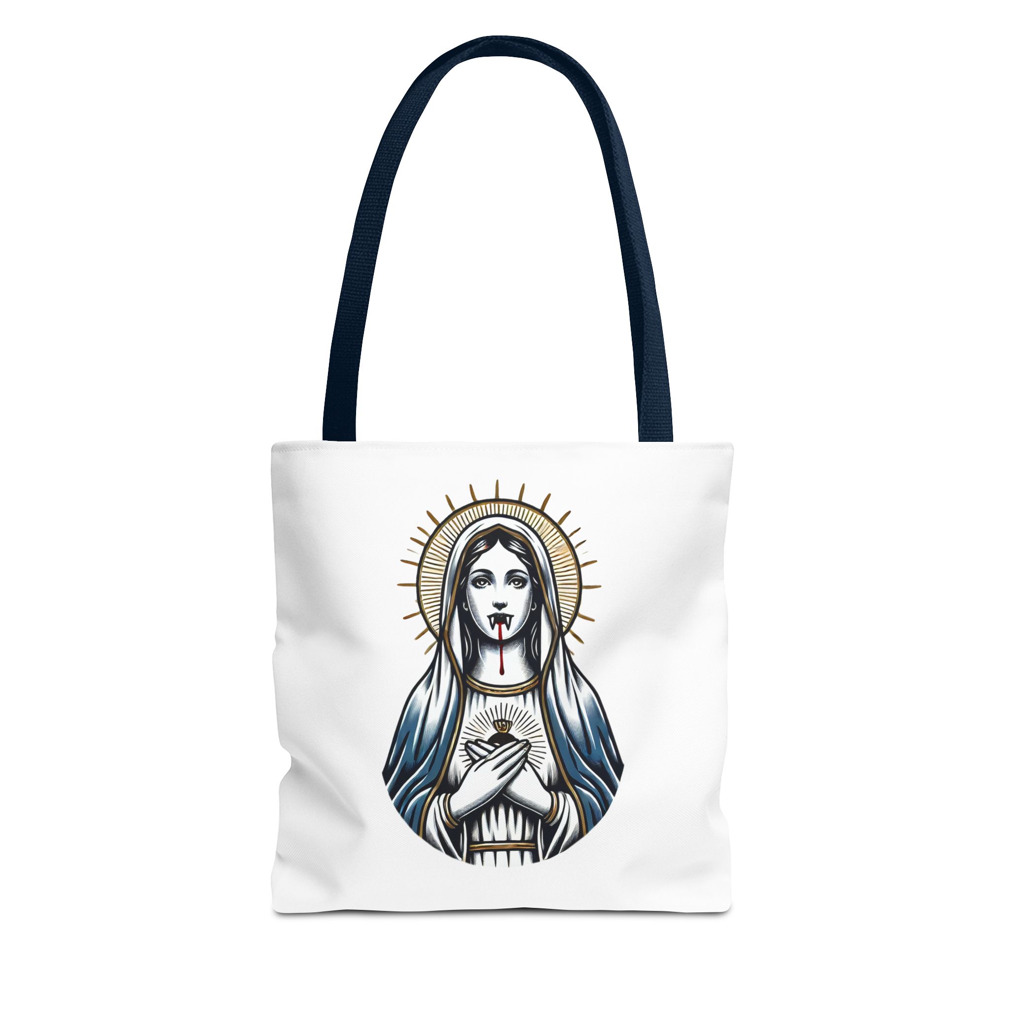 Ironic tote bag vampire Funny Bag virgin mary Canvas Tote bag religious sarcastic clothing gift satirical print cool Handbag purse bag – Image 25