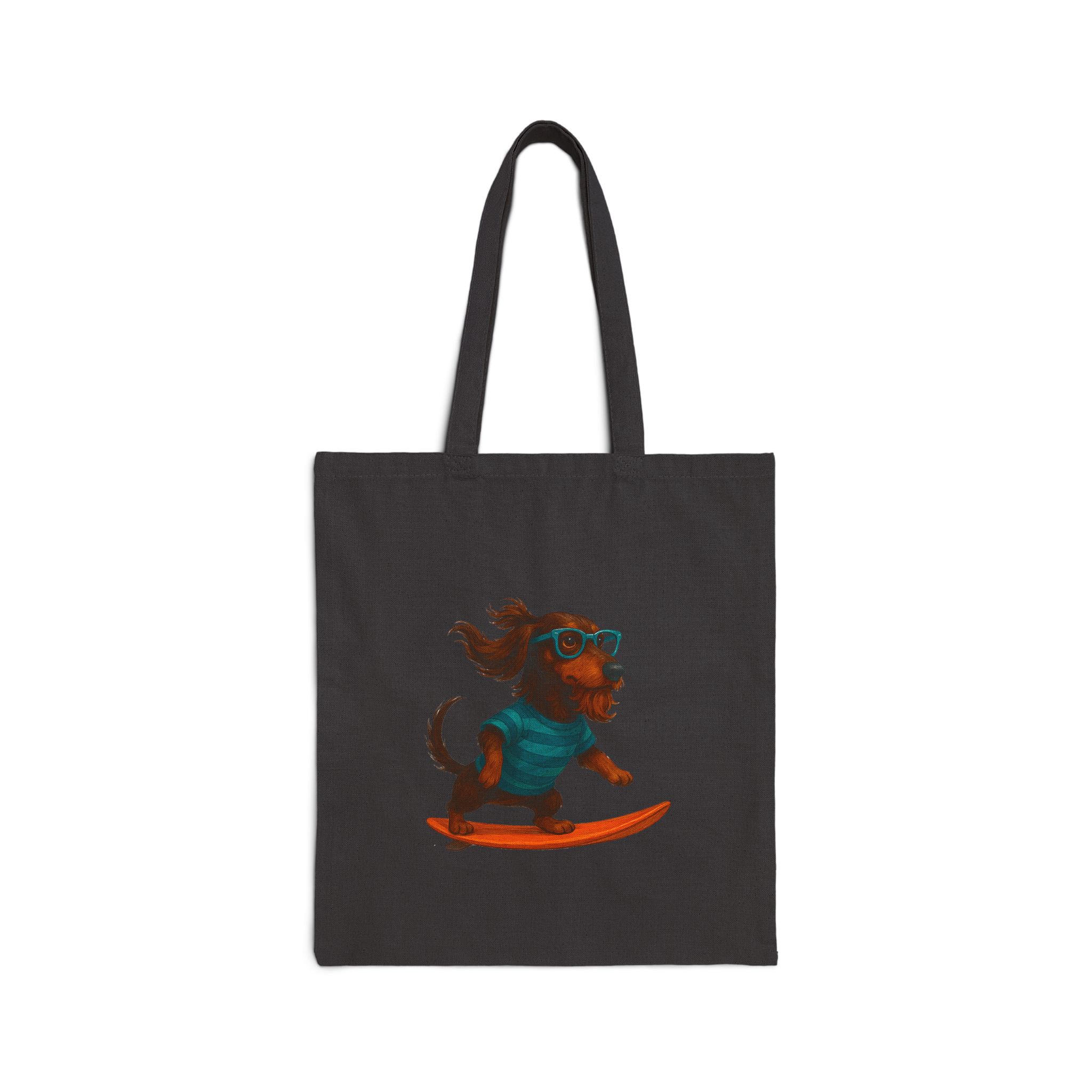 Cool canvas tote bag Dog Surfer tote bag dachshund lover gift shoulder bag surf handbag - Image 5