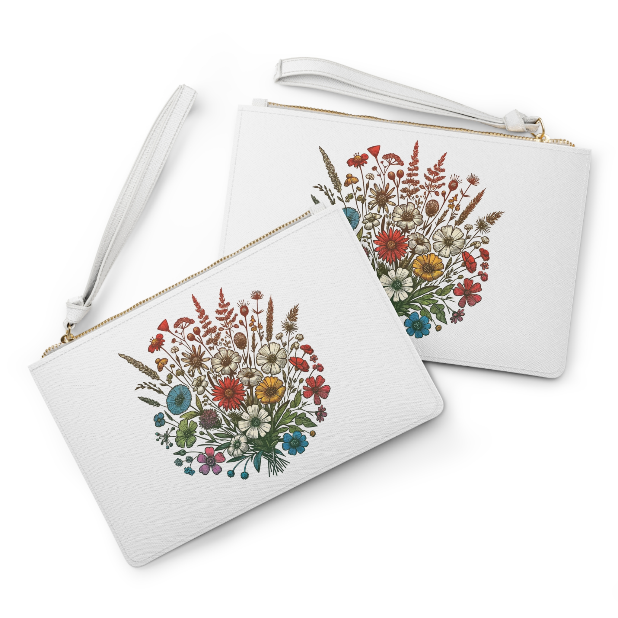 Flower pouch – Tropical evening bag – Boho Flower Purse nature print - Image 2