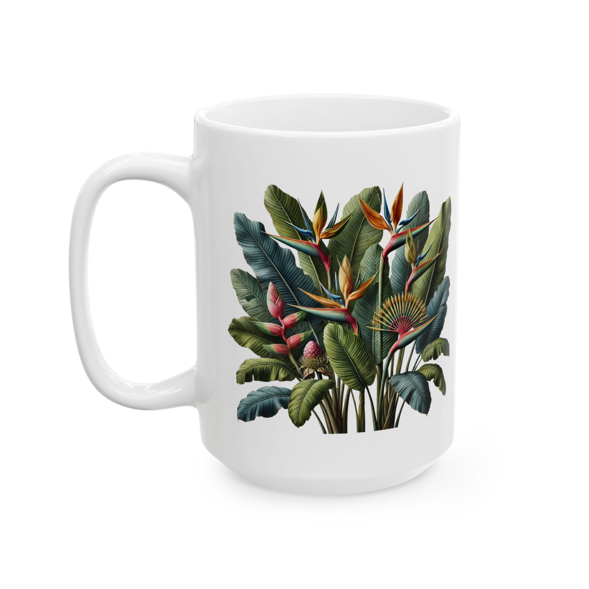 Botanical mug coffee lover gift for her cute tea cup boho accessory office mug nature tropical plant design stylish print - Image 5