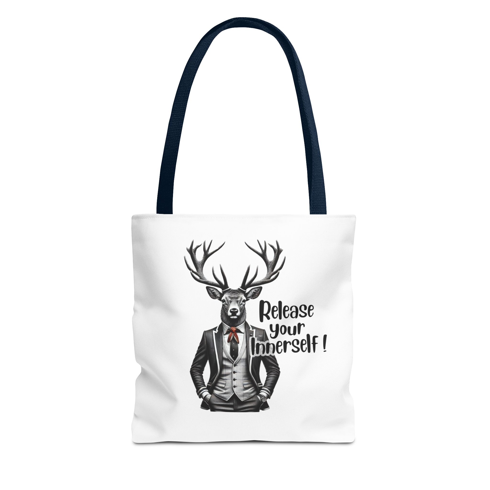 Canvas tote bag Motivational funny tote bag cool vintage bag deer design cute tote bag for self confidence shoulder bag – Image 25