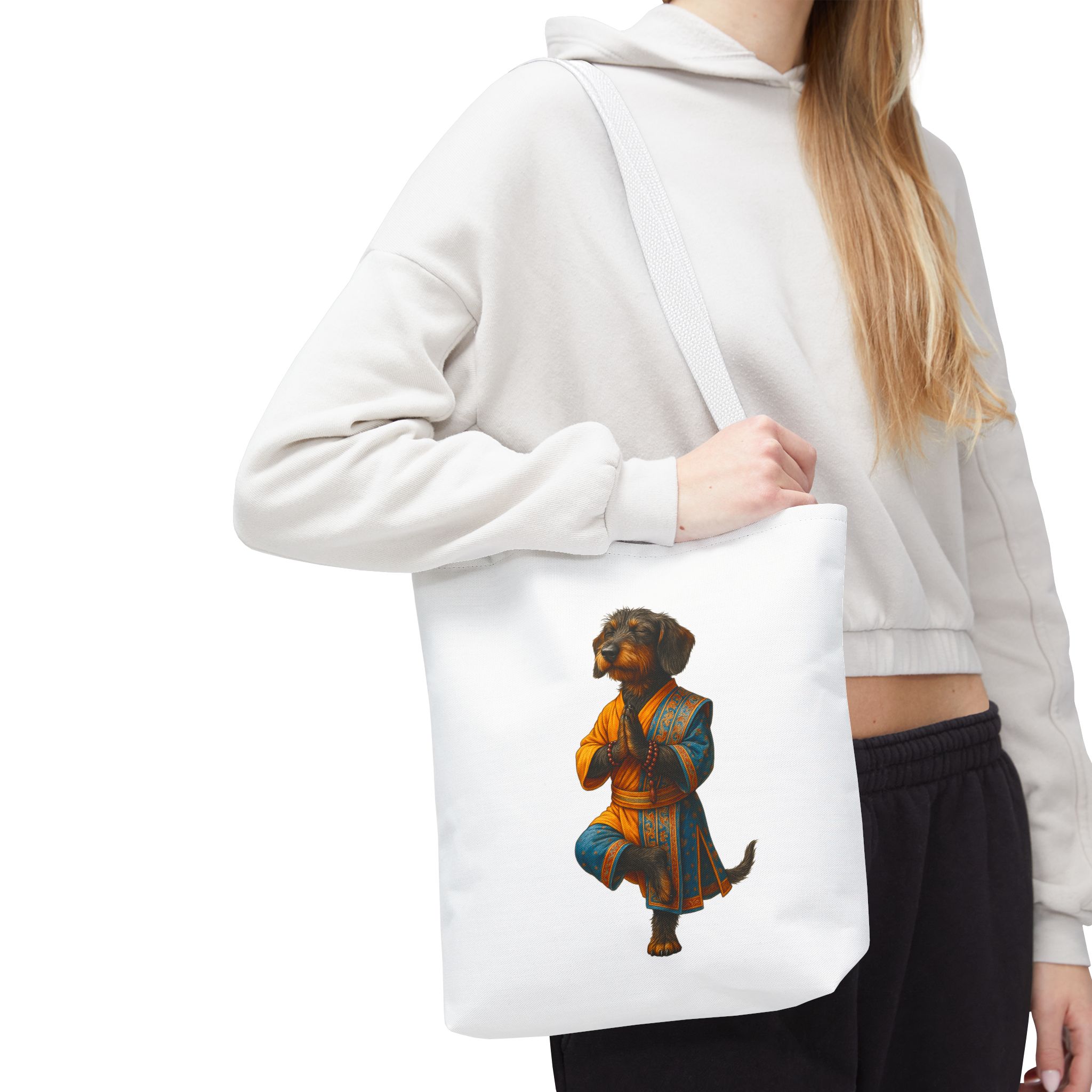 Funny canvas tote bag yoga cute tote bag dog yoga gift mindfulness shoulder bag puppy purse pet lover handbag - Imagen 14