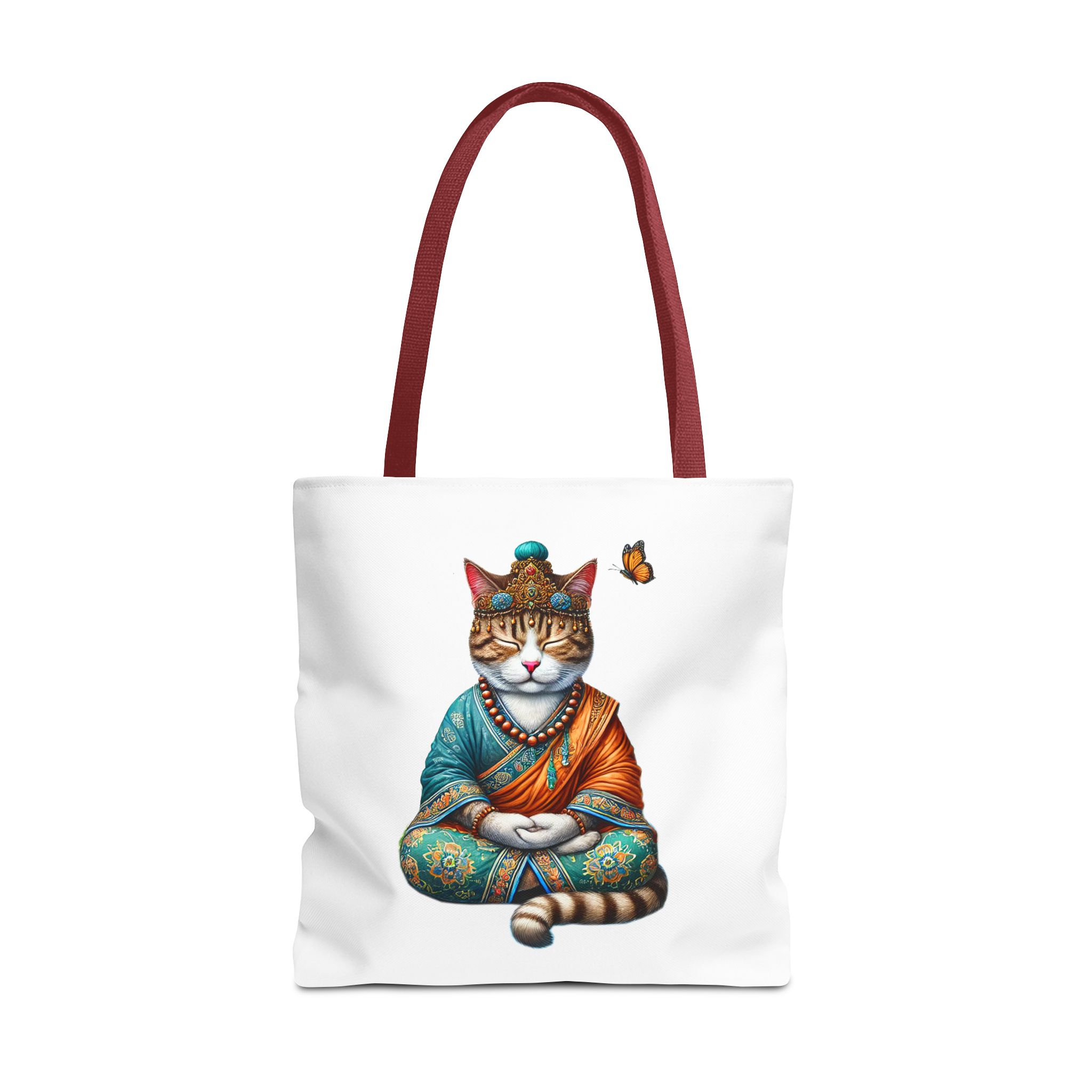 Canvas Tote bag Cat meditation handbag yoga bag vintage buddha mindfulness purse - Image 11