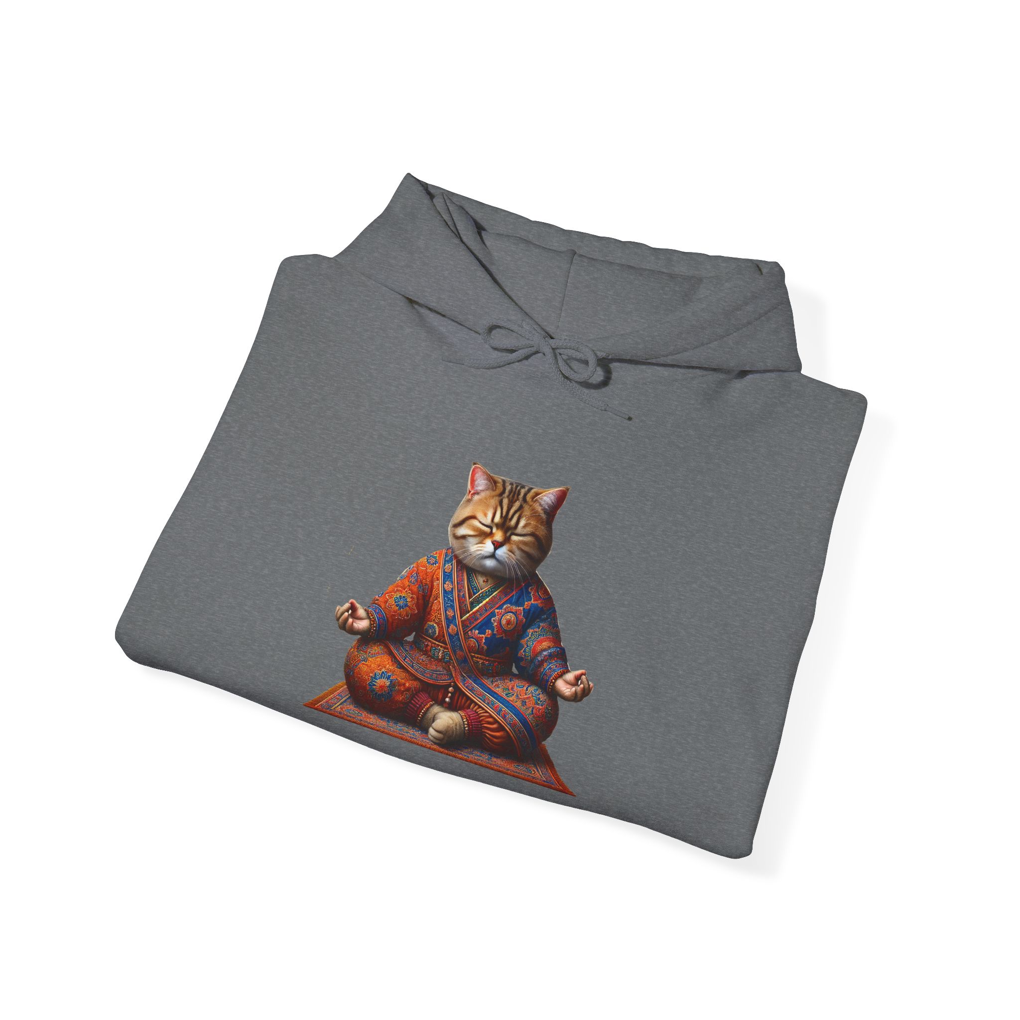 Cat Meditation Hoodie – Boho Cat Hoodie – Kitty Yoga Hoodie spiritual print - Image 17