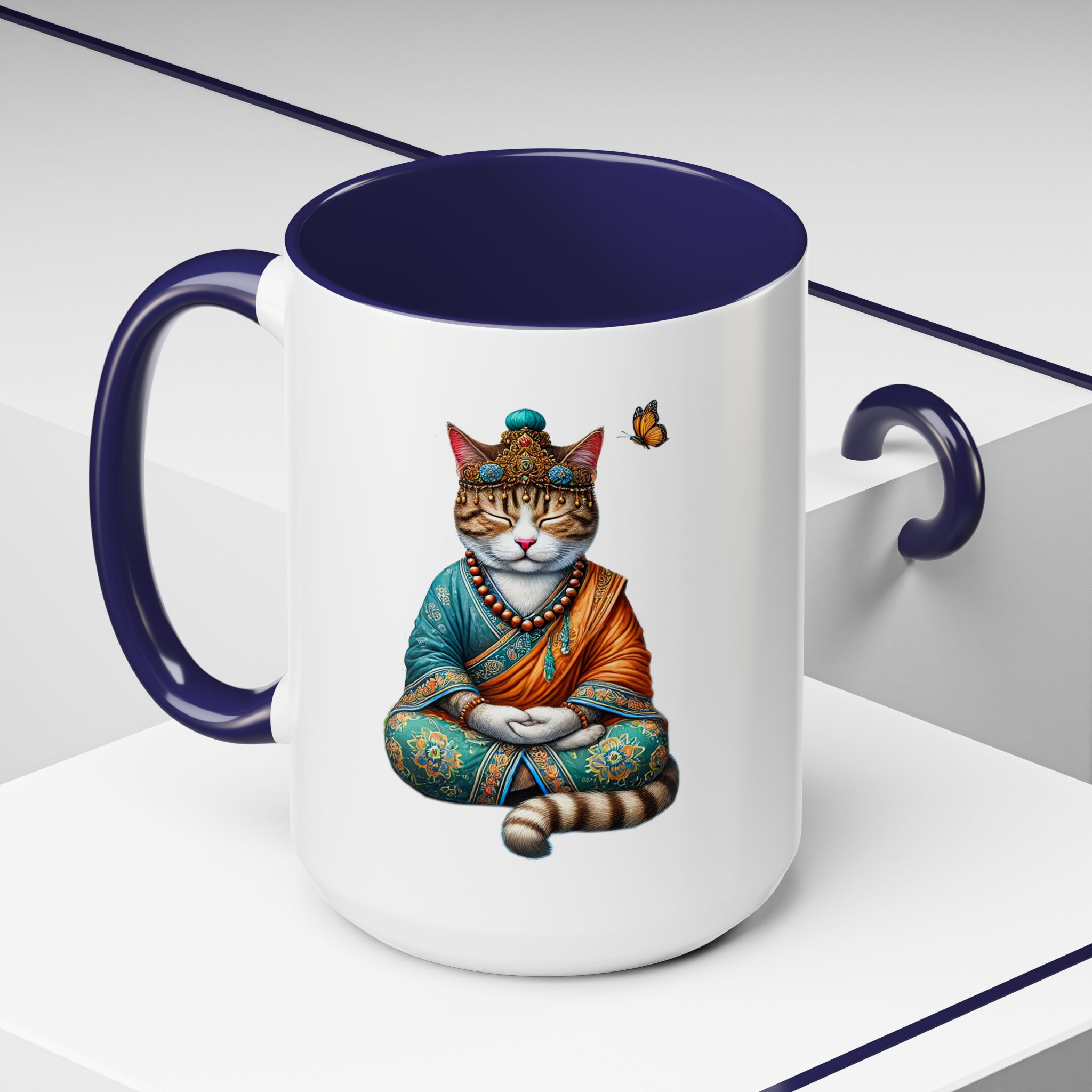 Coffee Mug meditation unique Mug cat lover tea cup yoga gift for her mindfulness accessory pet design – Image 28