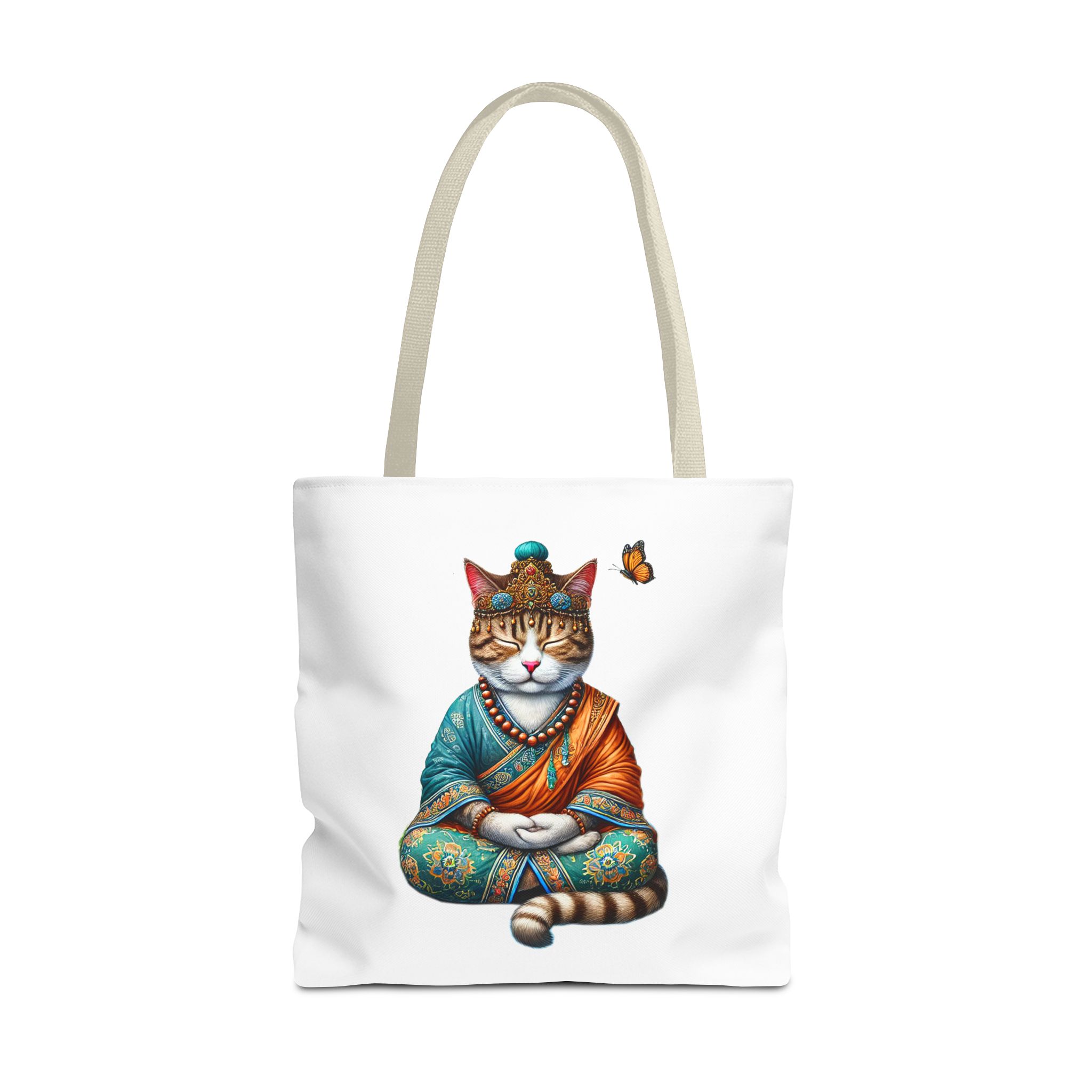Canvas Tote bag Cat meditation handbag yoga bag vintage buddha mindfulness purse - Image 23