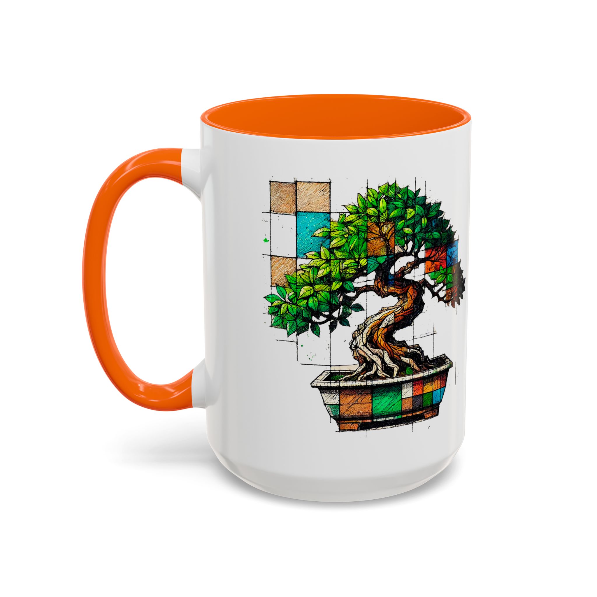 Bonsai mug zen nature style with original graphic pattern and cozy touch - Imagen 54