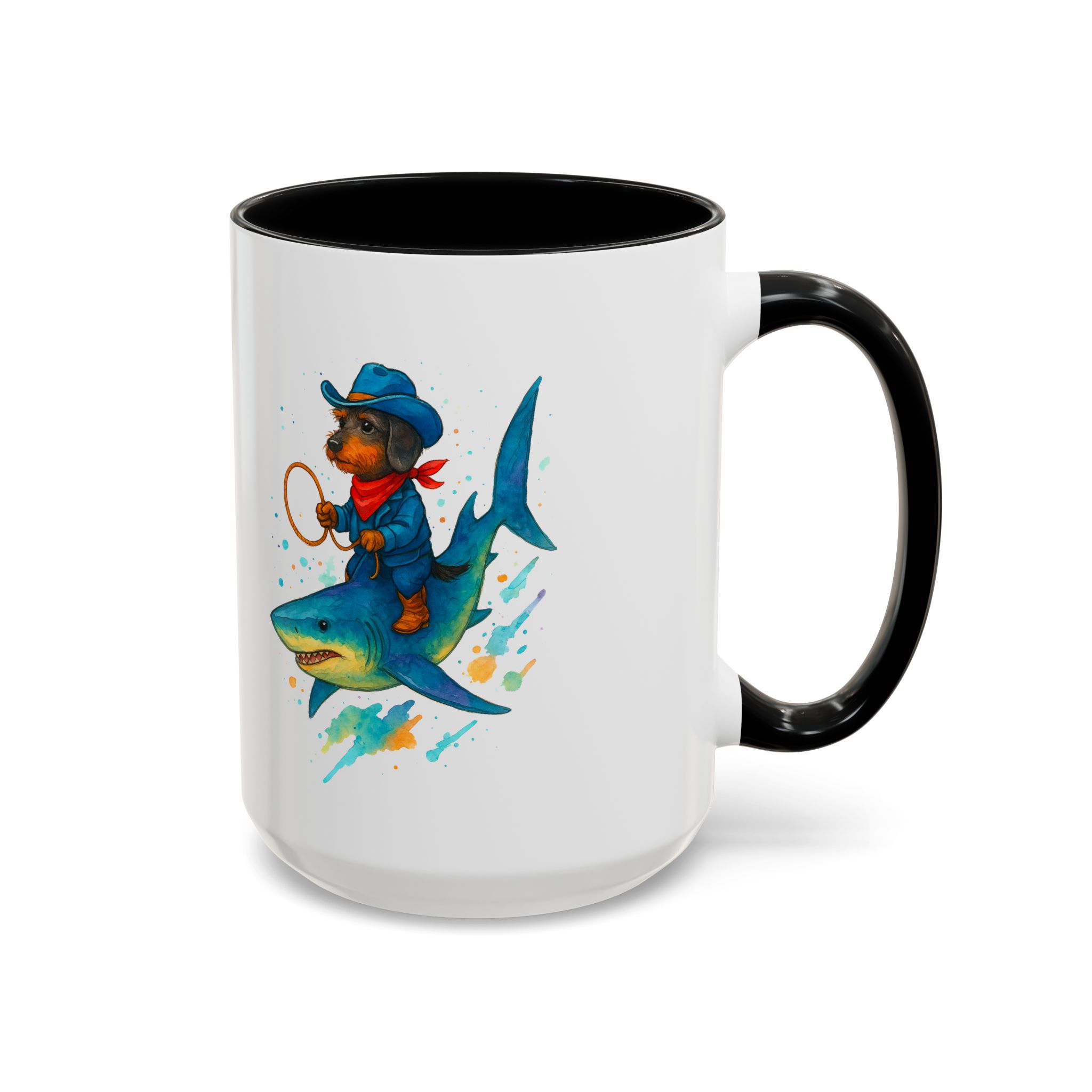 Funny Mug coffee lover Cowboy gift for him tea cup unique riding a shark mug office accessory shark design cowboy - Image 21