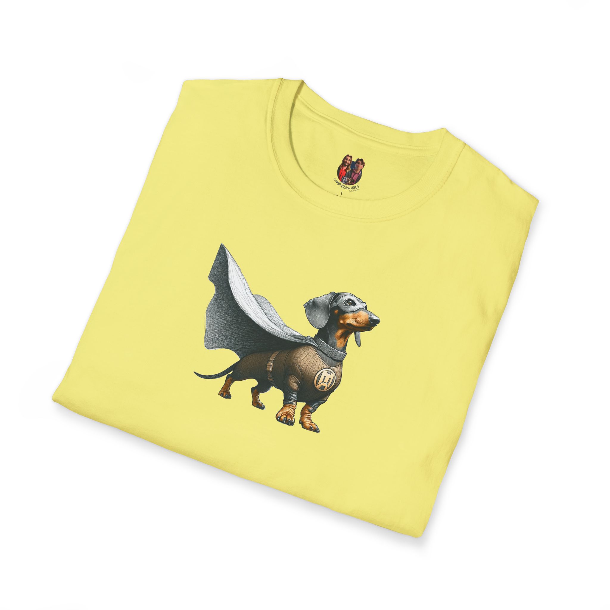 Super Dog Tee Shirt - Hero Dachshund Illustration - Comic Style Dog Graphic Tee - Image 12
