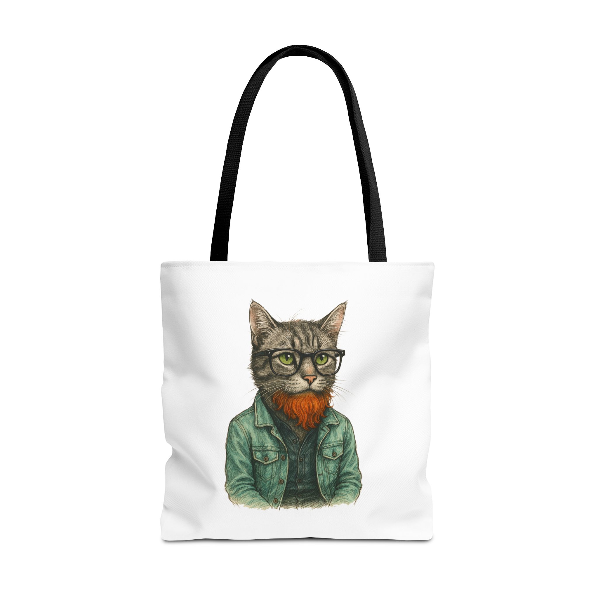 Hipster Cat tote bag – Kitty Tote bag – Boho Cat purse hipster print - Image 5