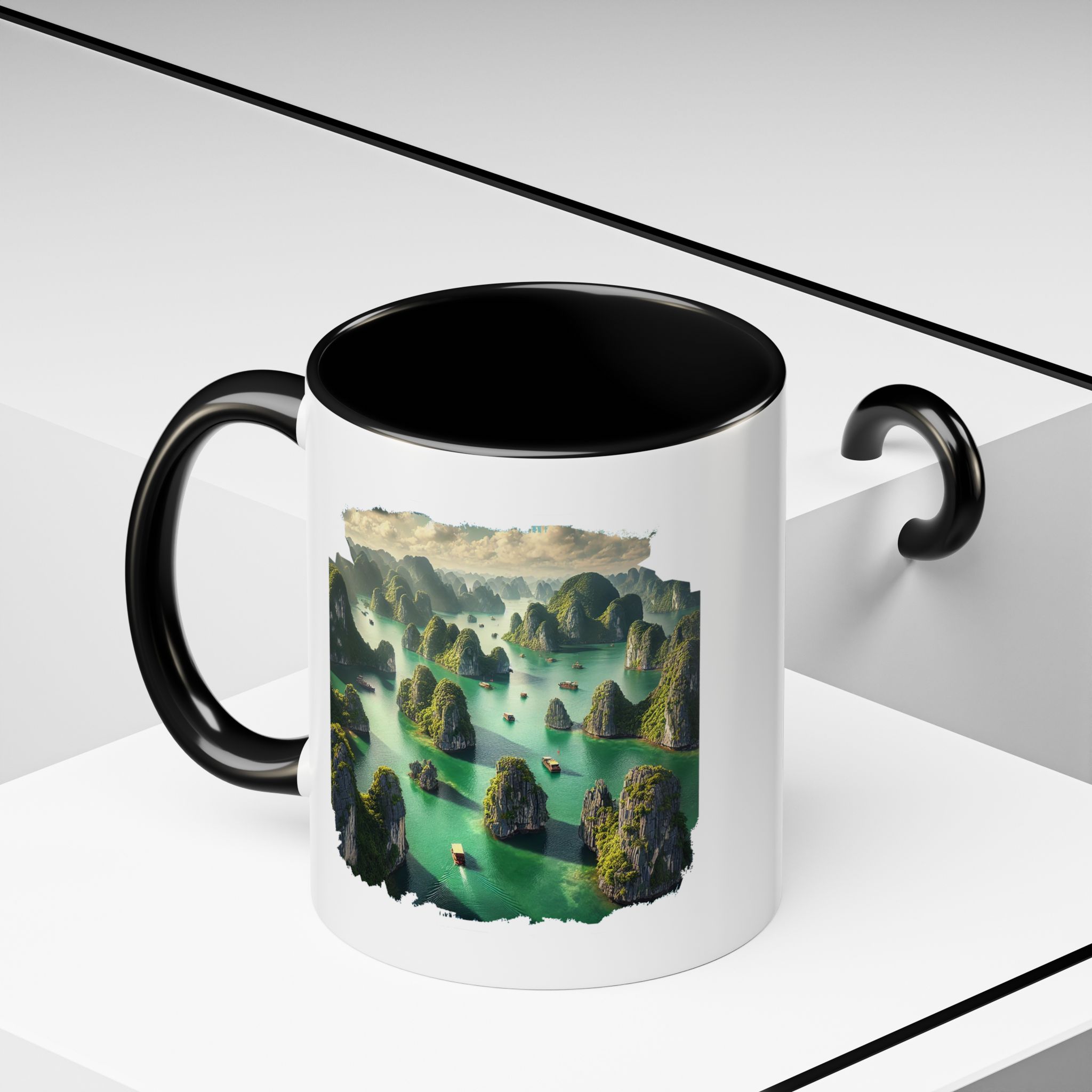 Boho mug landscape vietnam boho office mug ha long bay print nature cool gift coffee lover tea accessory unique cup – Image 8