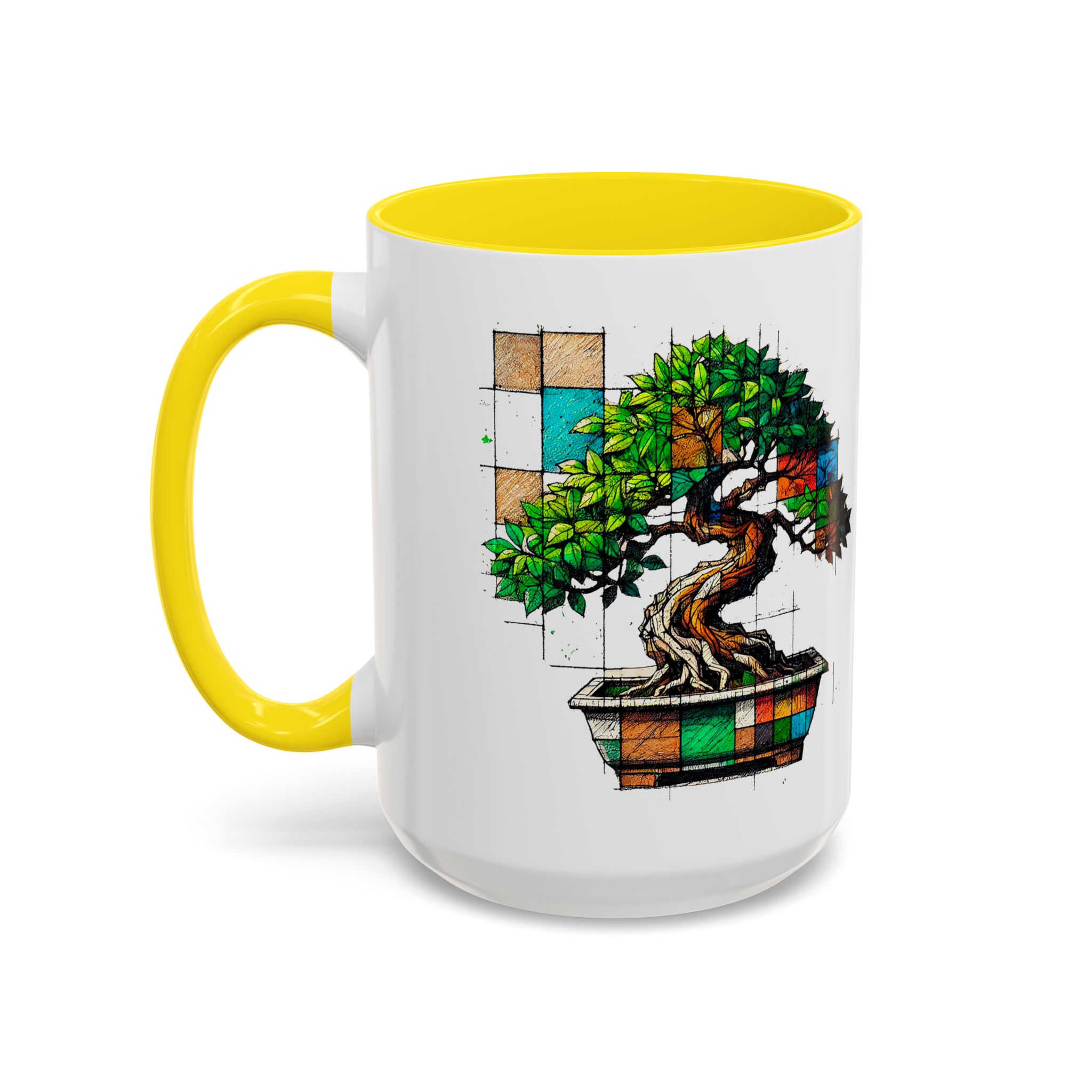 Bonsai mug zen nature style with original graphic pattern and cozy touch - Imagen 62
