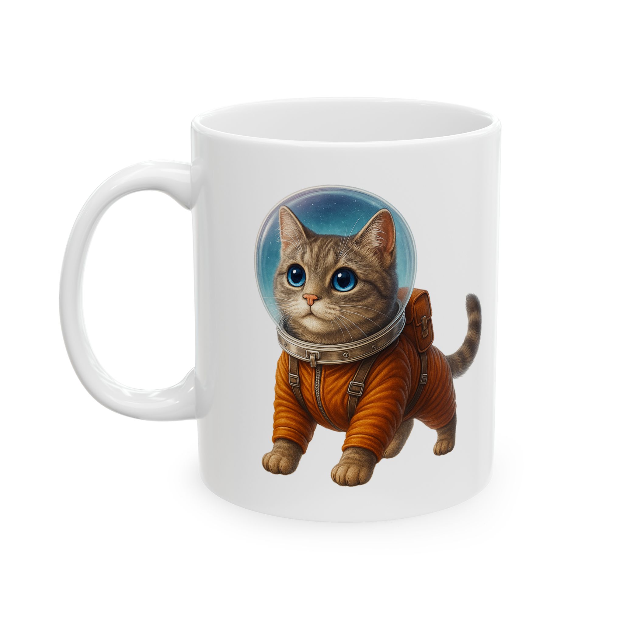 Coffee Mug funny Cat lover boho Mug Cat astronaut tea cup pet unique accessory kitten gift for her – Image 2