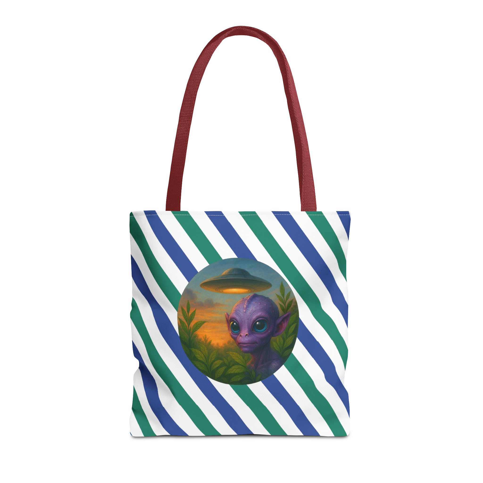 Alien shopping tote bag alien extraterrestrial whale fantasy funny retro cosmic vintage tote - Image 9