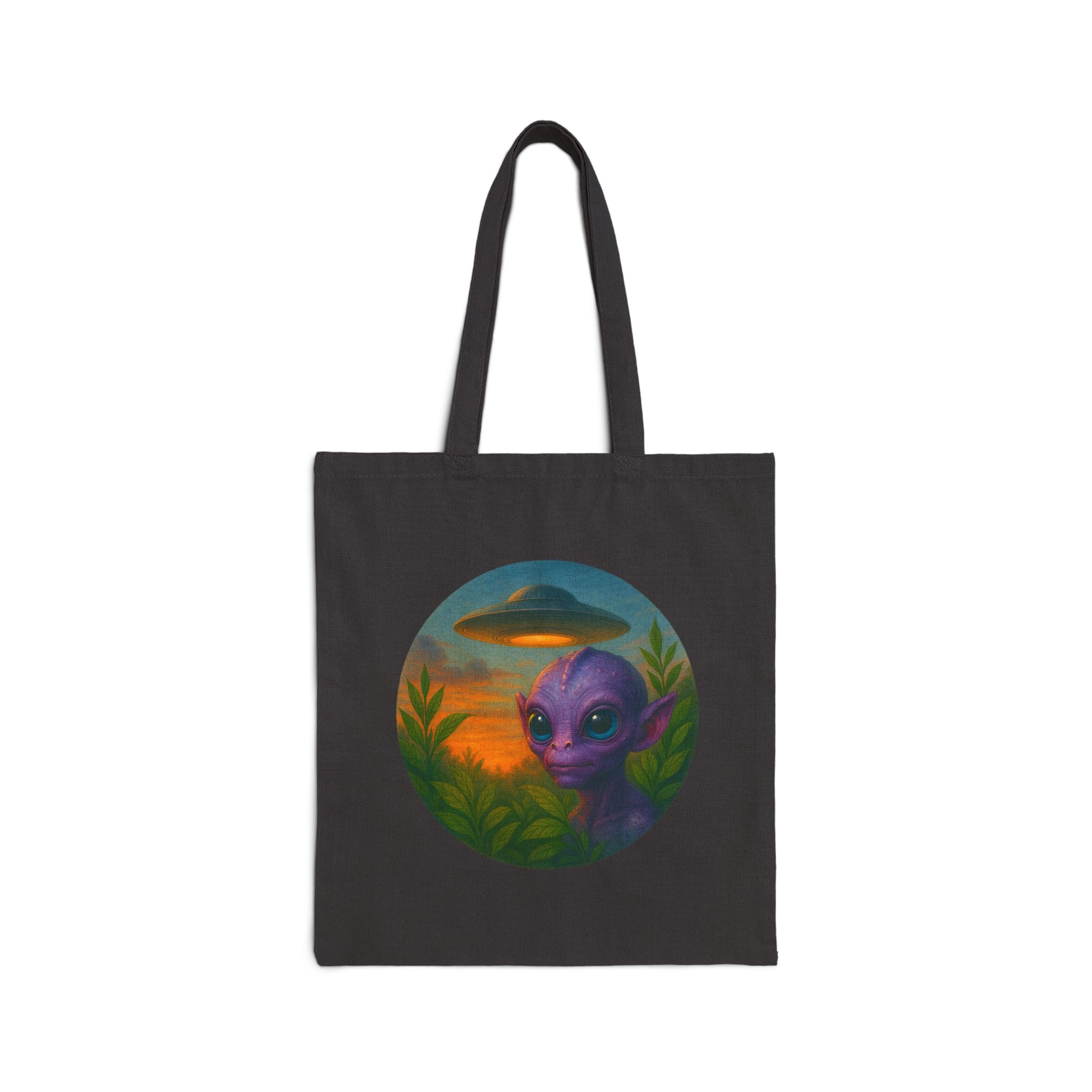 Alien shopping tote bag alien extraterrestrial whale fantasy funny retro cosmic vintage tote - Image 5