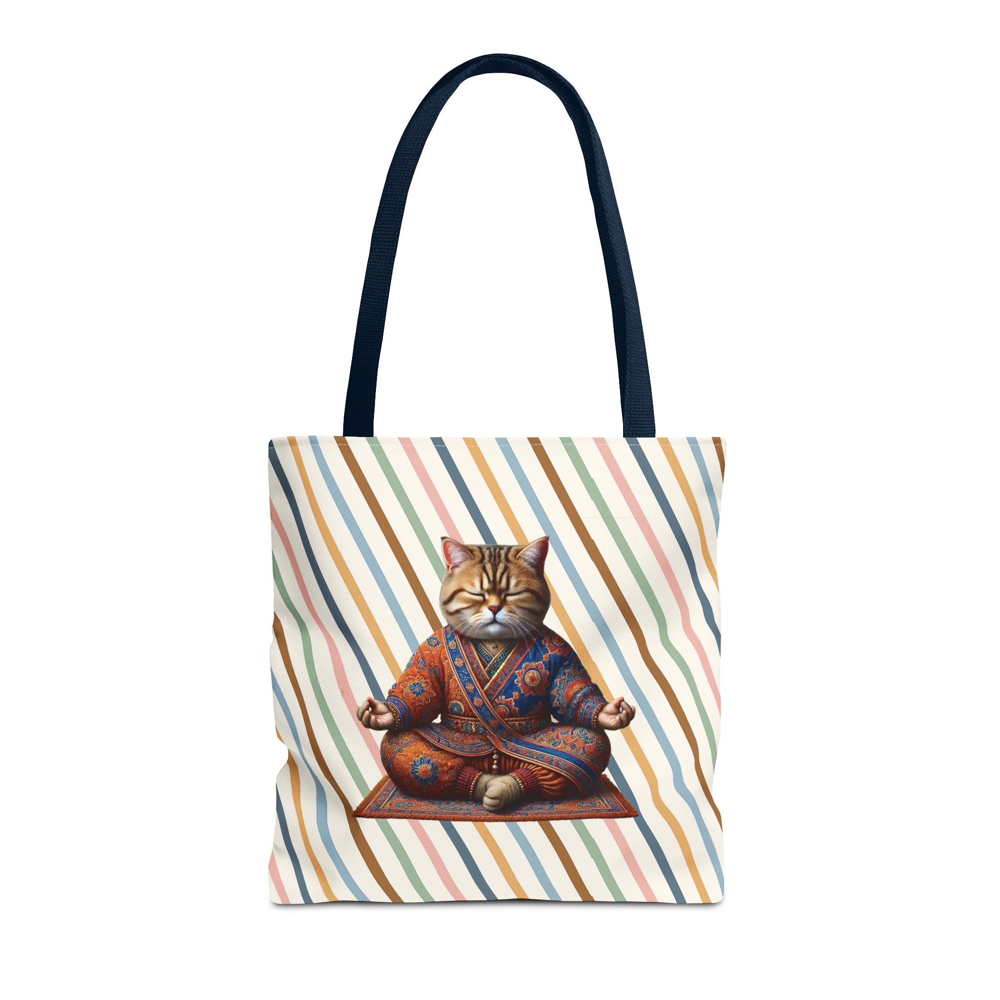 Canvas Tote bag Cat meditation handbag yoga bag vintage buddha mindfulness purse - Image 27