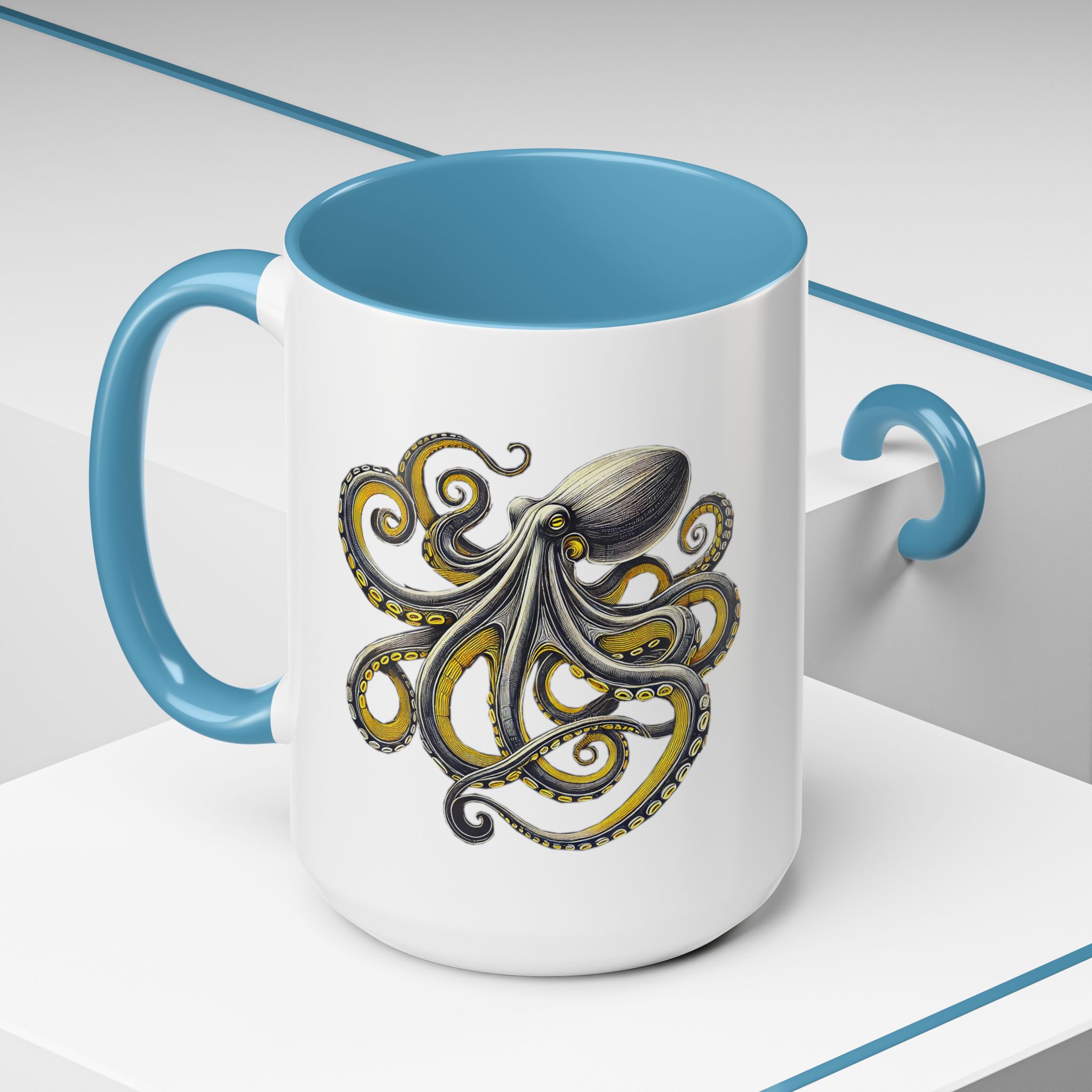 Coffee mug octopus calligraphy gift for her tea cup japan lover unique mug office accessory boho design – Image 40