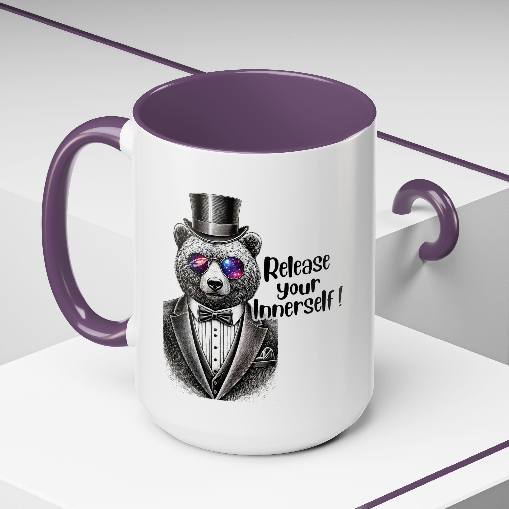 Funny mug boho motivational gift for her cute cup tea lover cool funny mug office accessory self confidence design bear - Image 60