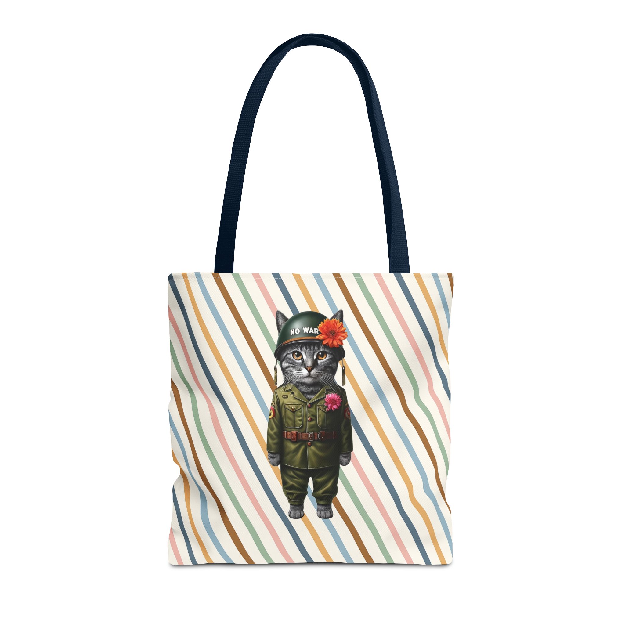 Funny Tote bag Cat Shoulder bag peace & love for peace pet lovers cute tote bag – Image 27