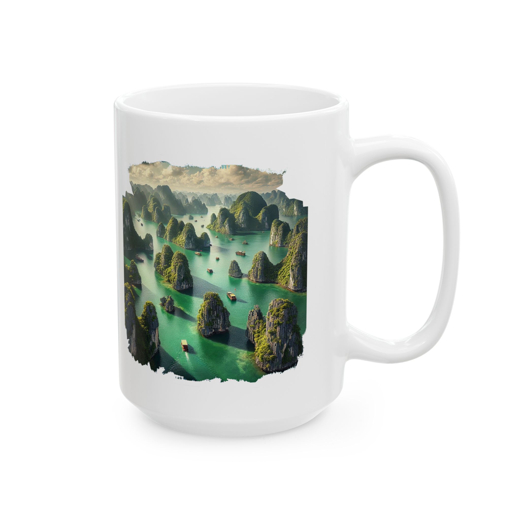 Boho mug landscape vietnam boho office mug ha long bay print nature cool gift coffee lover tea accessory unique cup - Image 4
