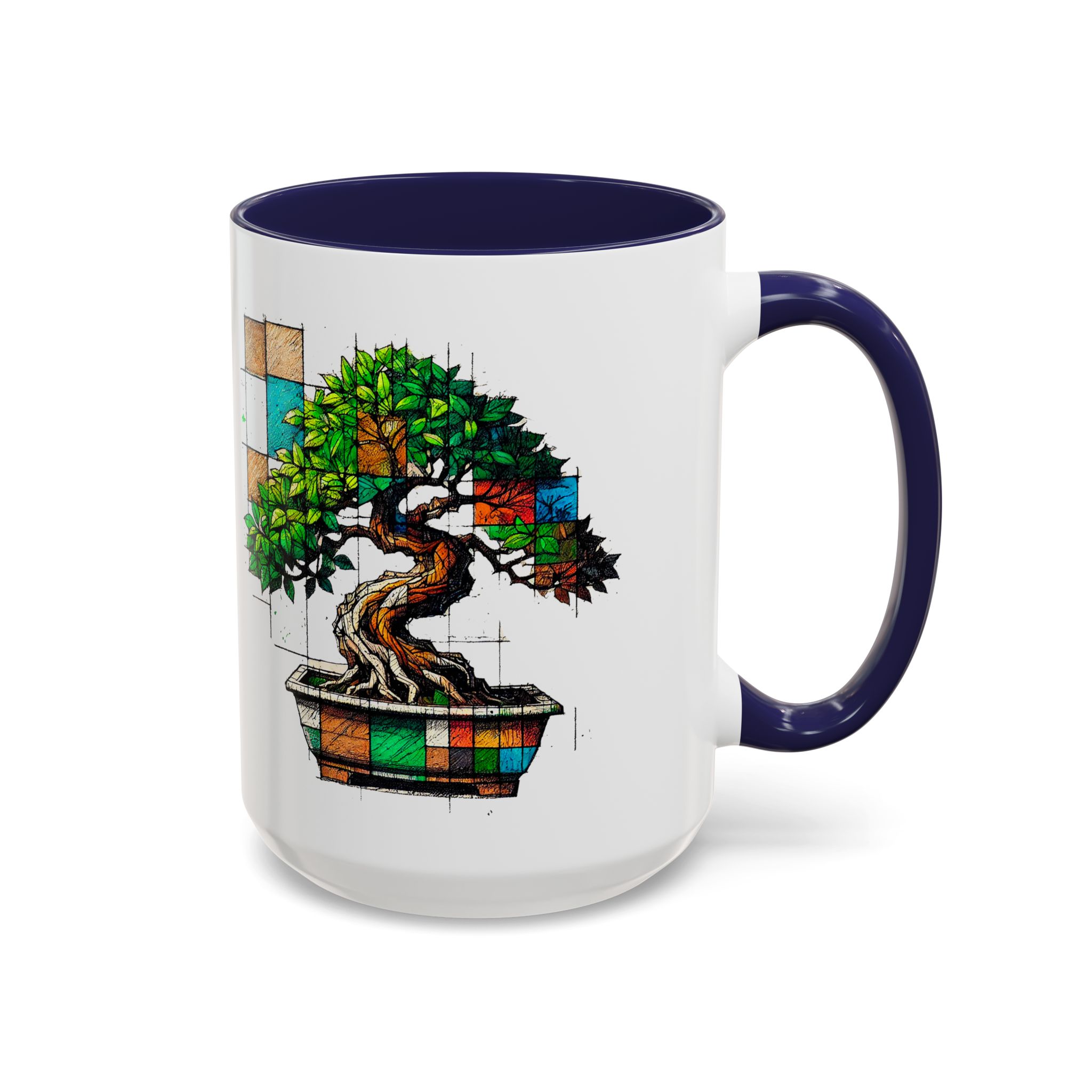 Bonsai mug zen nature style with original graphic pattern and cozy touch - Imagen 21